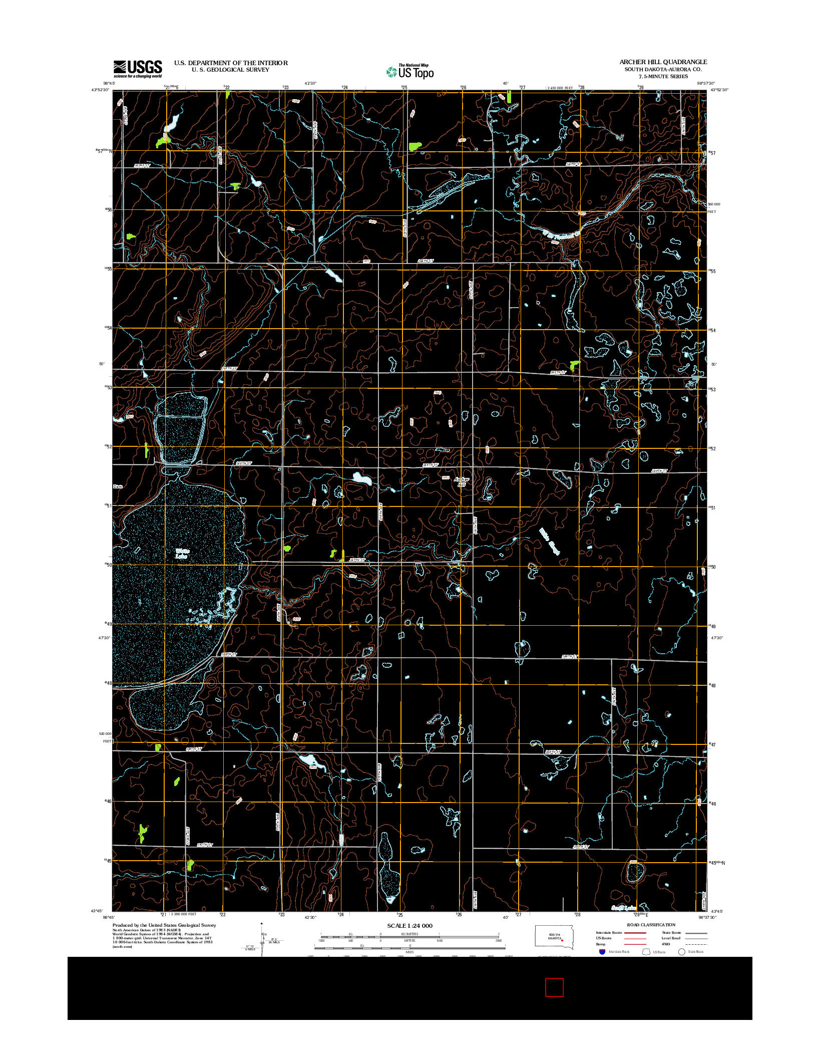 USGS US TOPO 7.5-MINUTE MAP FOR ARCHER HILL, SD 2012
