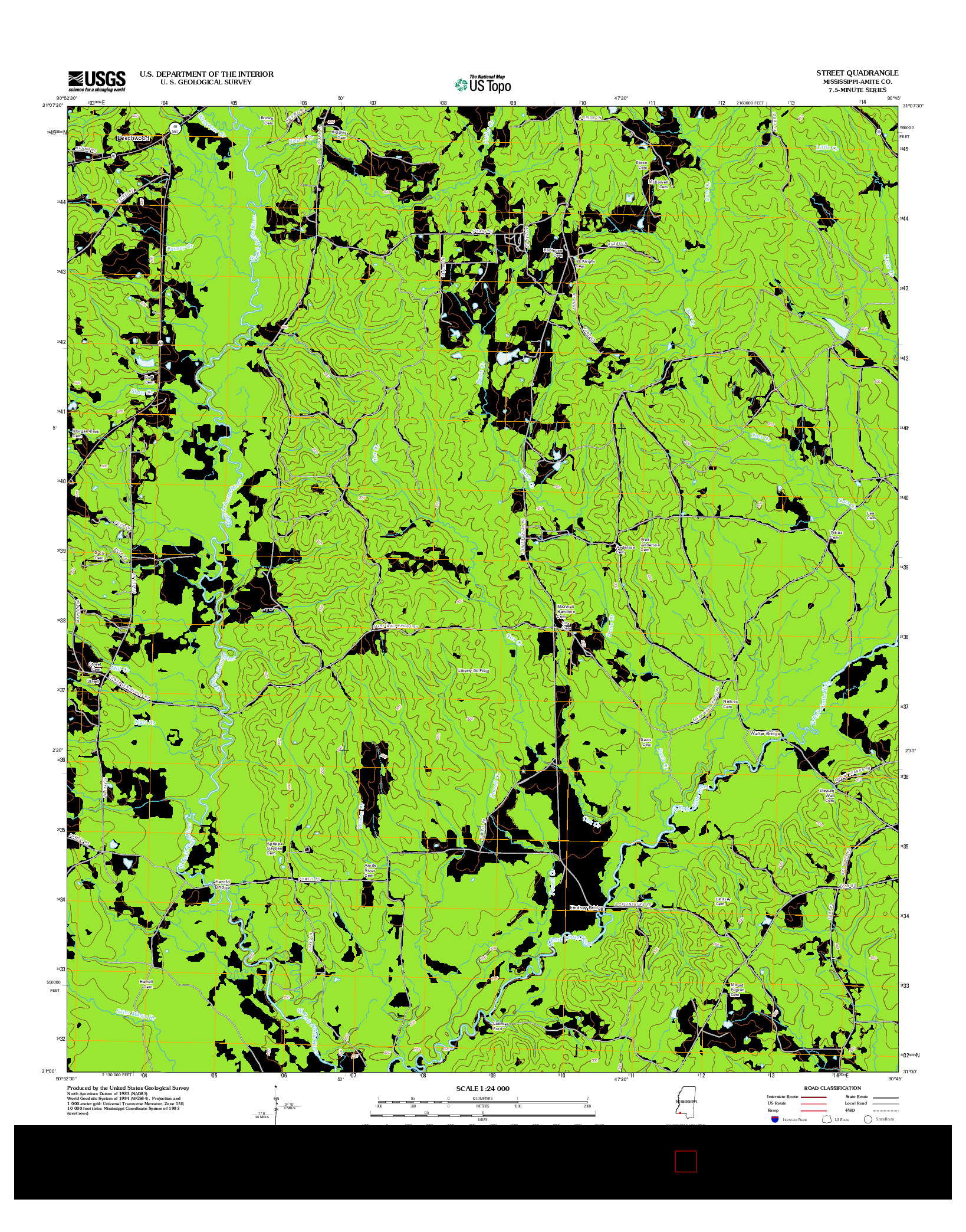 USGS US TOPO 7.5-MINUTE MAP FOR STREET, MS 2012