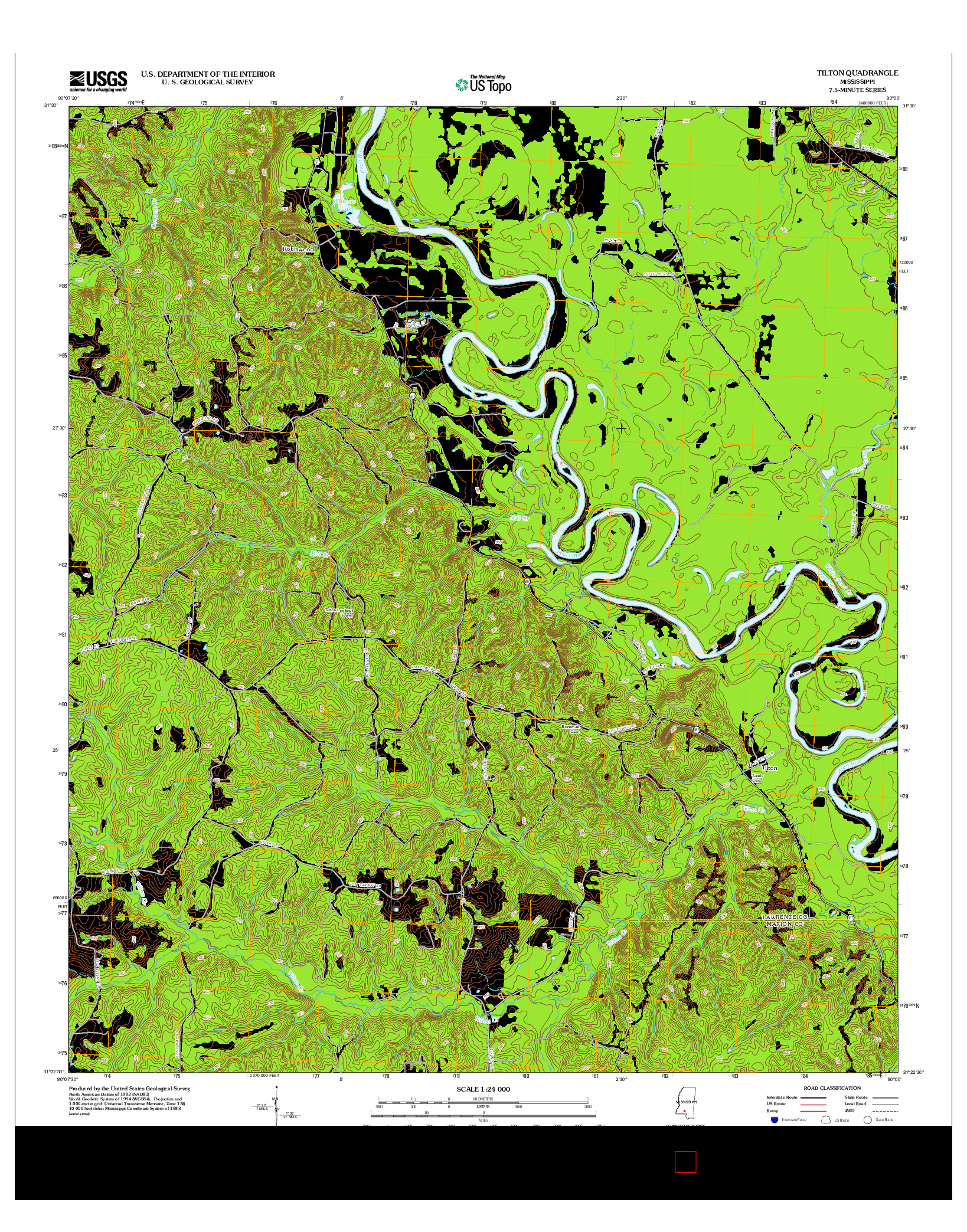 USGS US TOPO 7.5-MINUTE MAP FOR TILTON, MS 2012