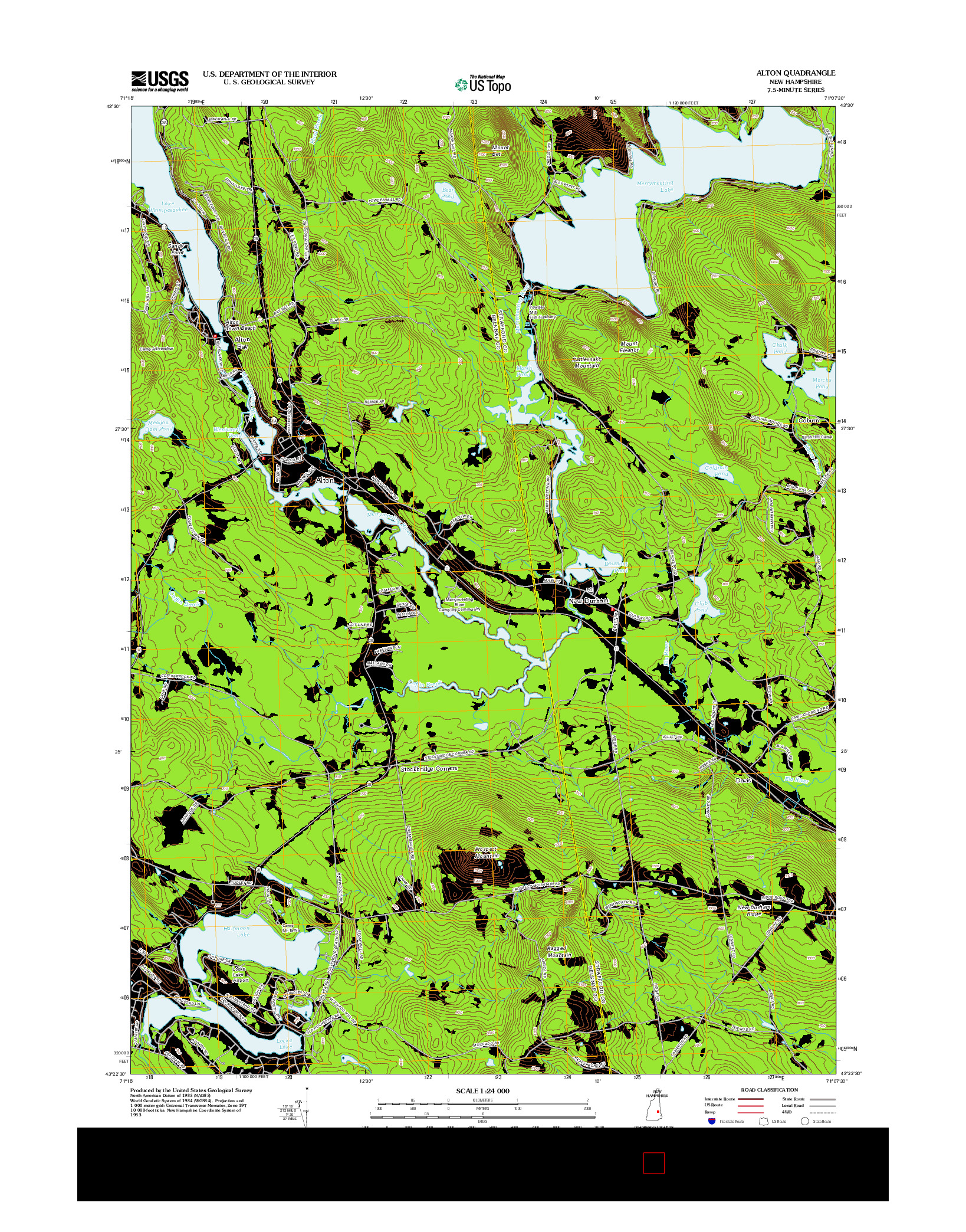 USGS US TOPO 7.5-MINUTE MAP FOR ALTON, NH 2012