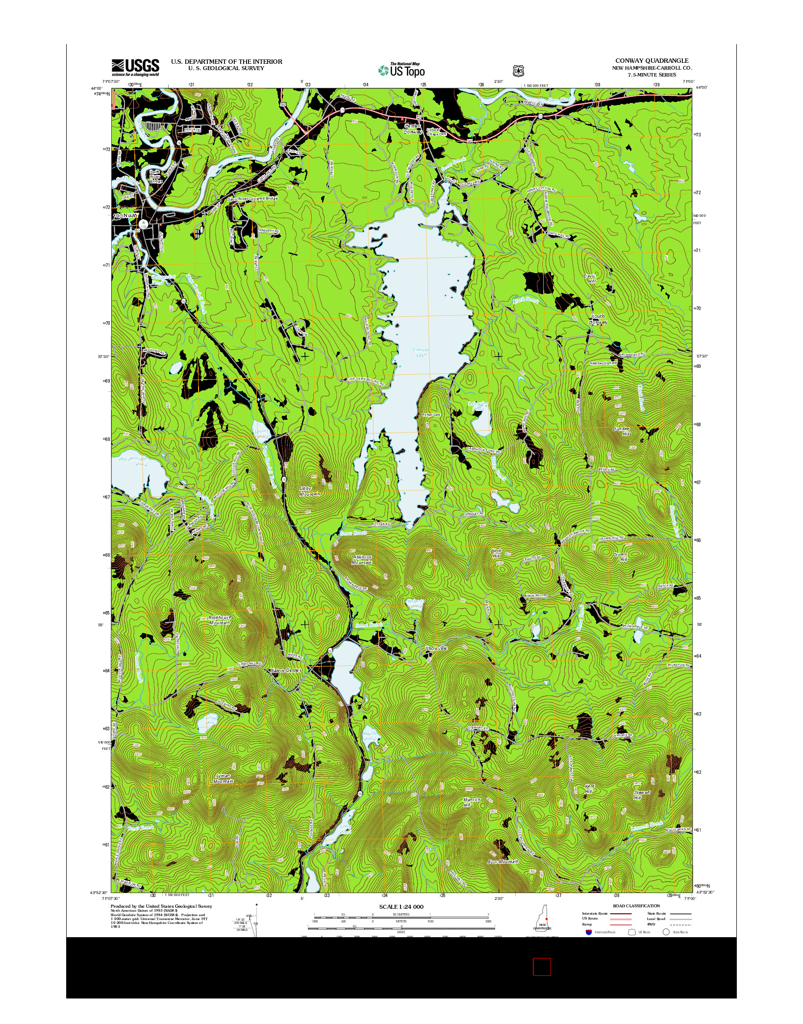 USGS US TOPO 7.5-MINUTE MAP FOR CONWAY, NH 2012