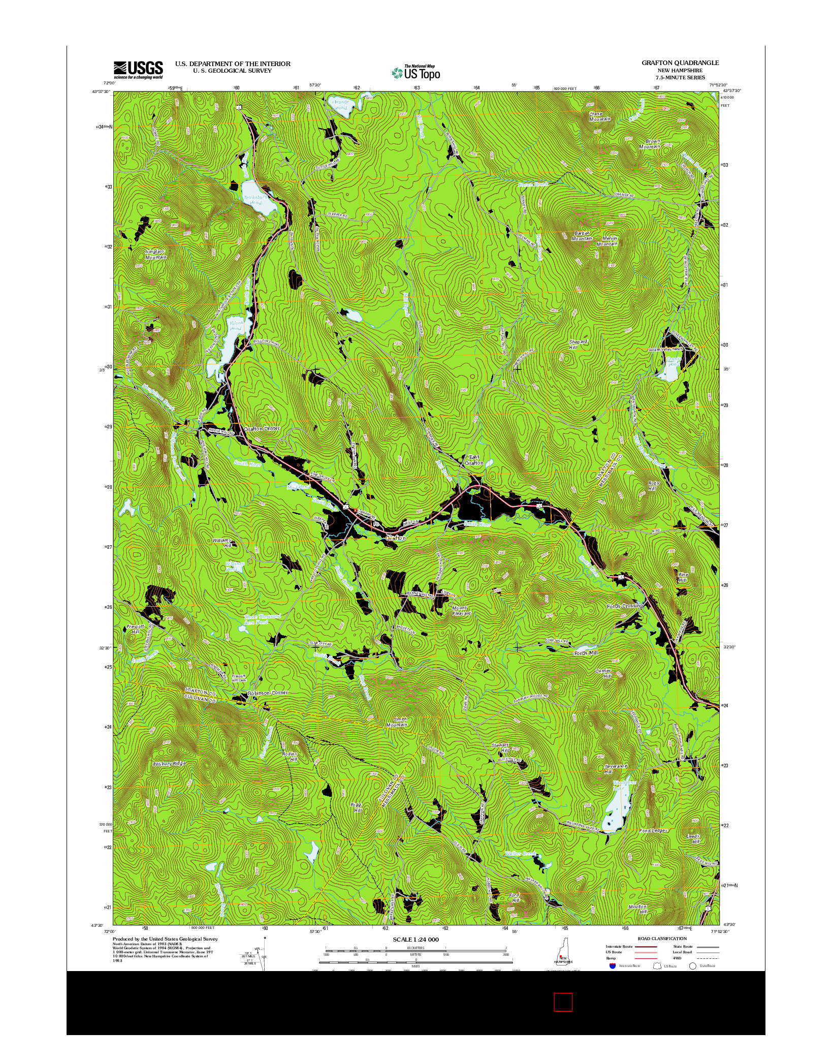 USGS US TOPO 7.5-MINUTE MAP FOR GRAFTON, NH 2012