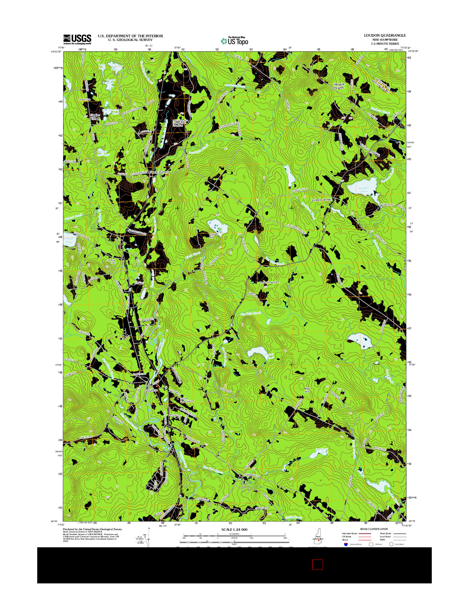 USGS US TOPO 7.5-MINUTE MAP FOR LOUDON, NH 2012