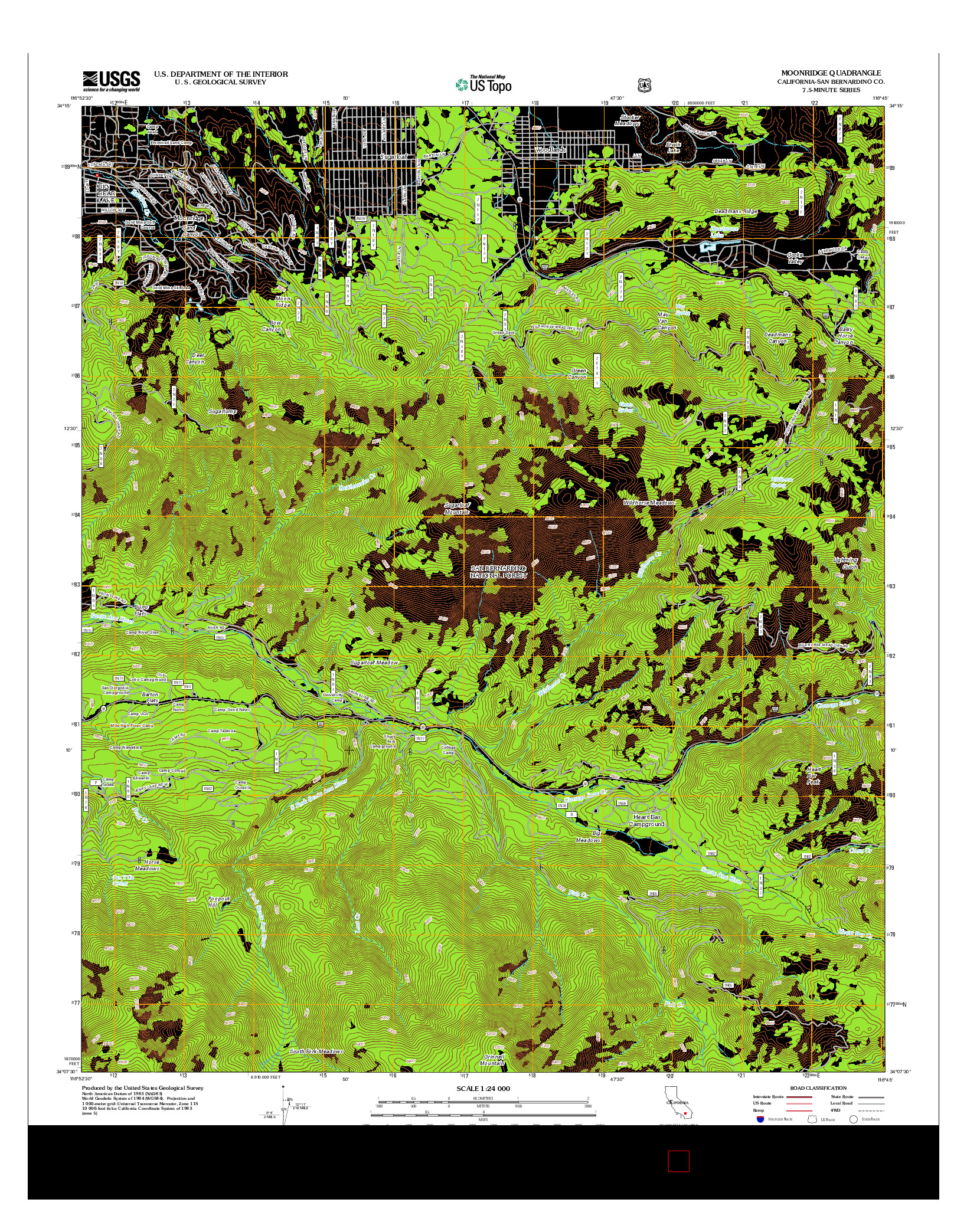 USGS US TOPO 7.5-MINUTE MAP FOR MOONRIDGE, CA 2012