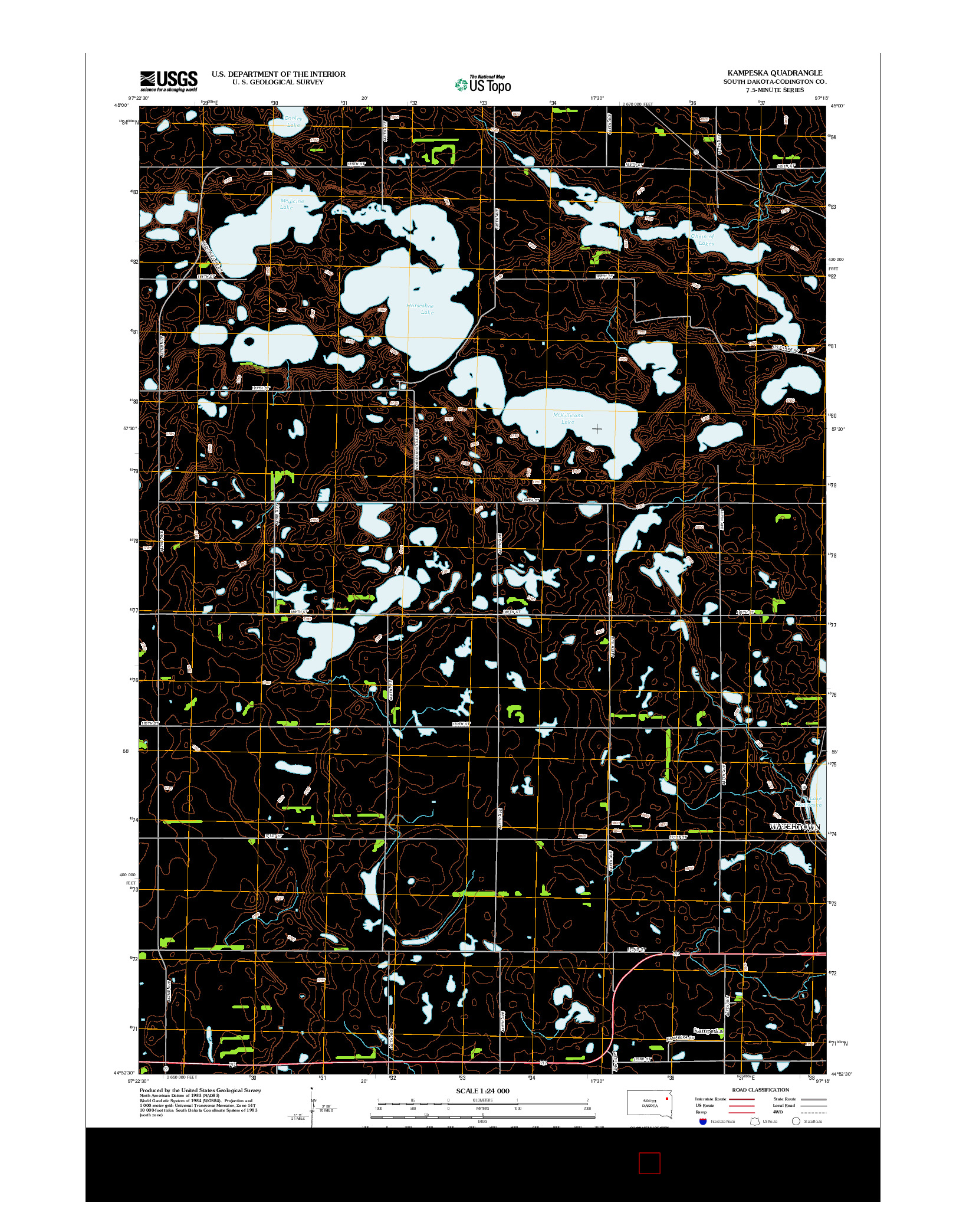 USGS US TOPO 7.5-MINUTE MAP FOR KAMPESKA, SD 2012
