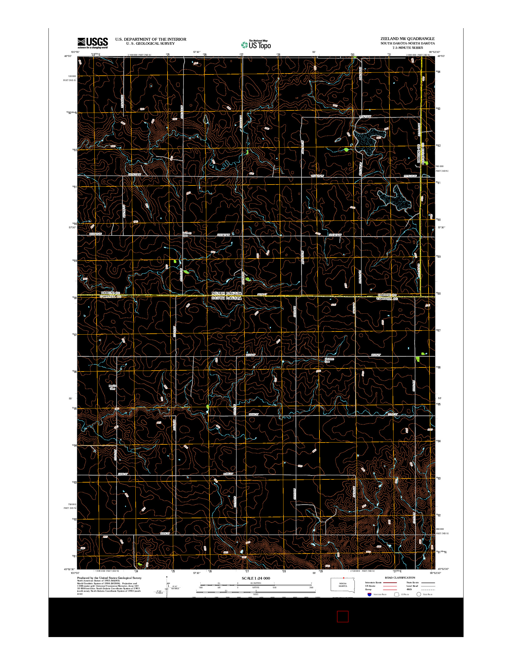 USGS US TOPO 7.5-MINUTE MAP FOR ZEELAND NW, SD-ND 2012