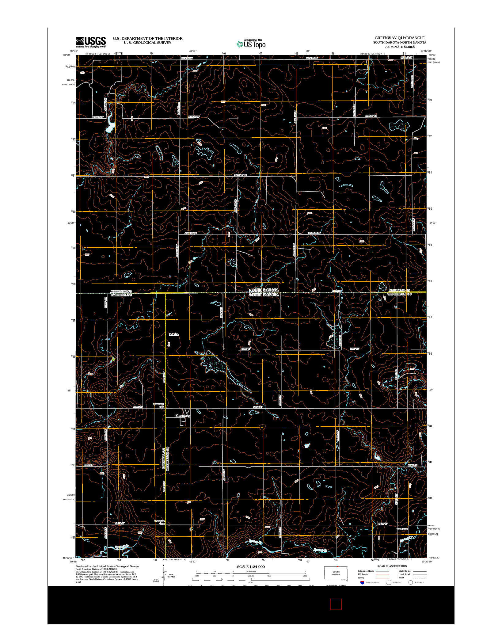 USGS US TOPO 7.5-MINUTE MAP FOR GREENWAY, SD-ND 2012