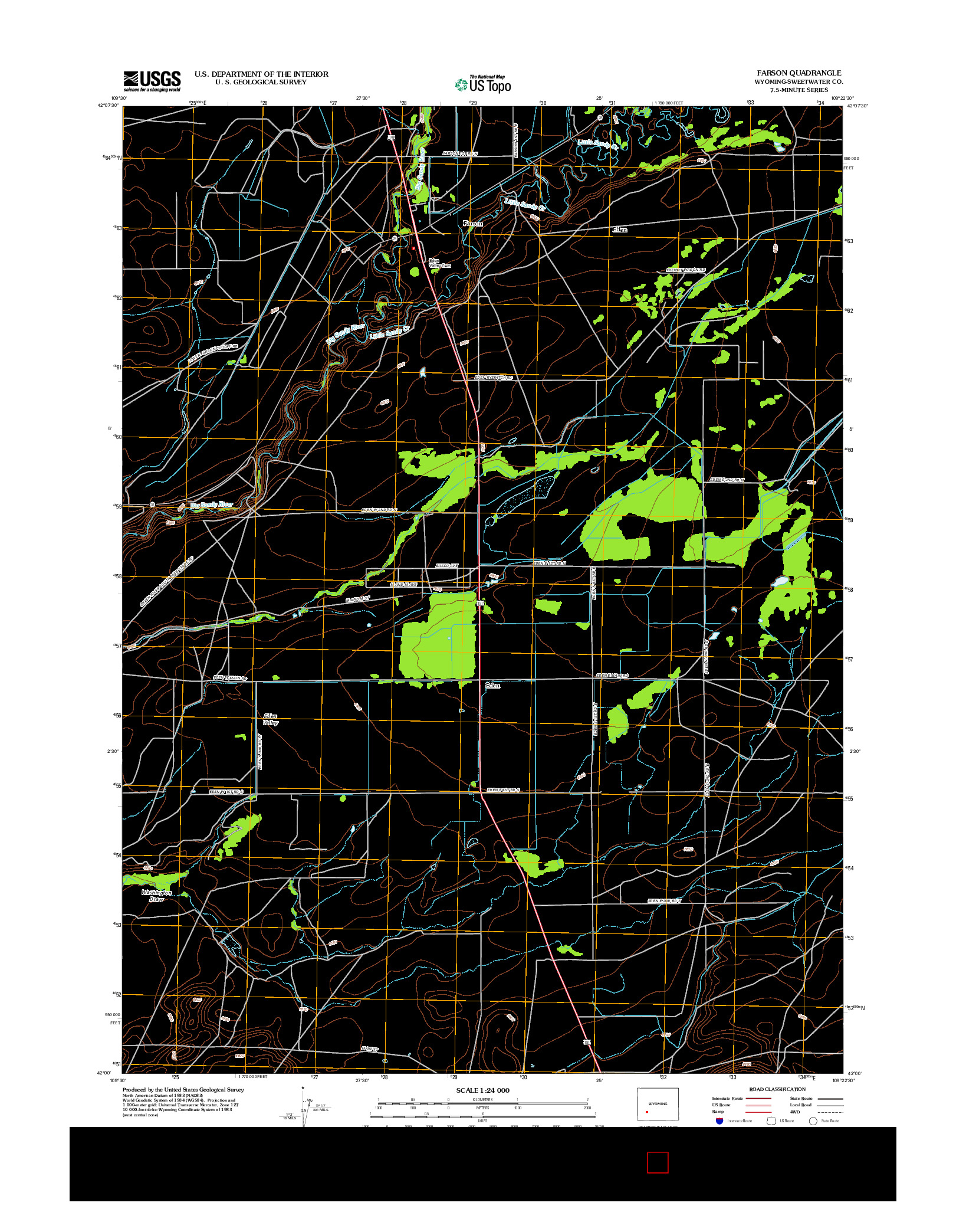 USGS US TOPO 7.5-MINUTE MAP FOR FARSON, WY 2012