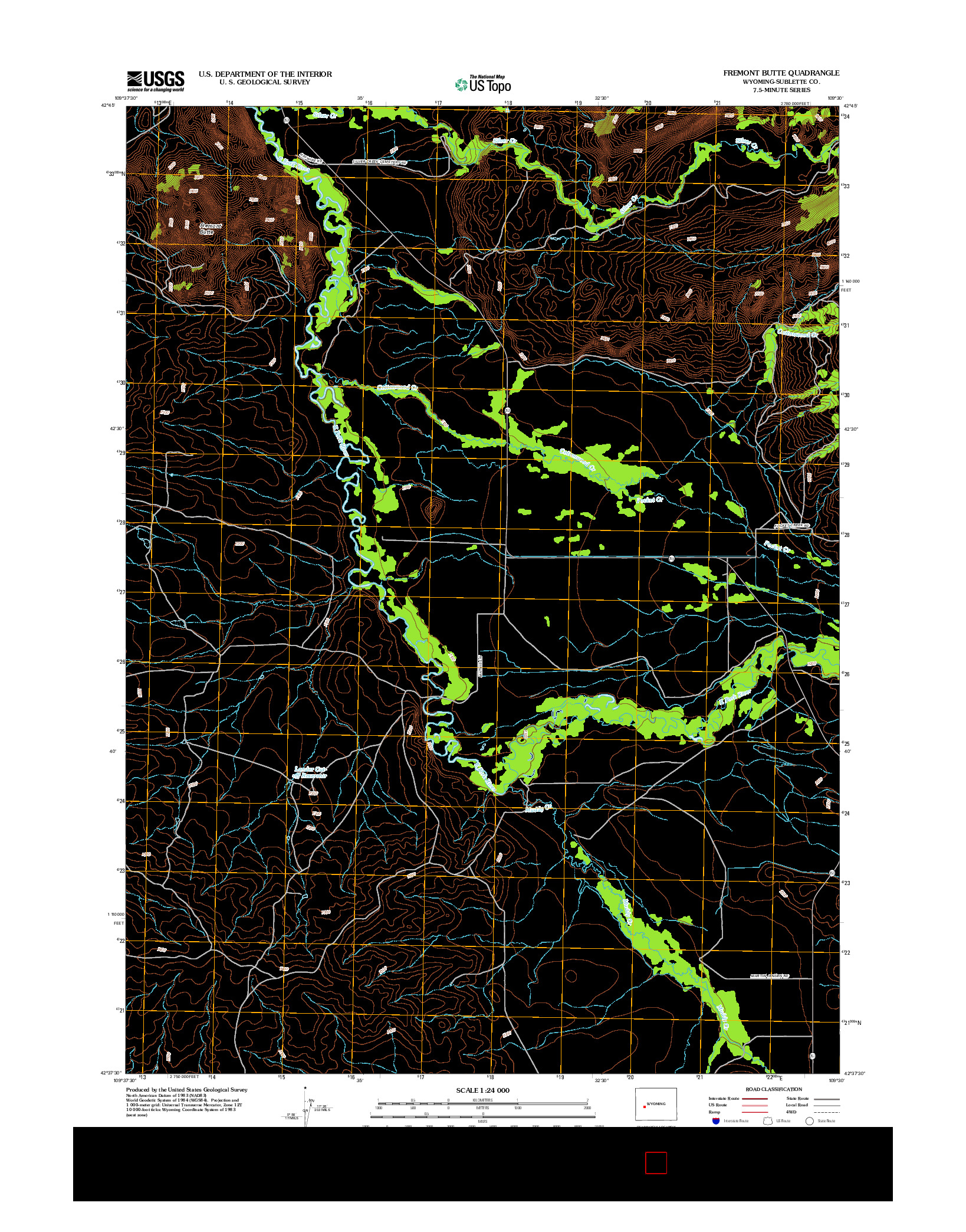 USGS US TOPO 7.5-MINUTE MAP FOR FREMONT BUTTE, WY 2012