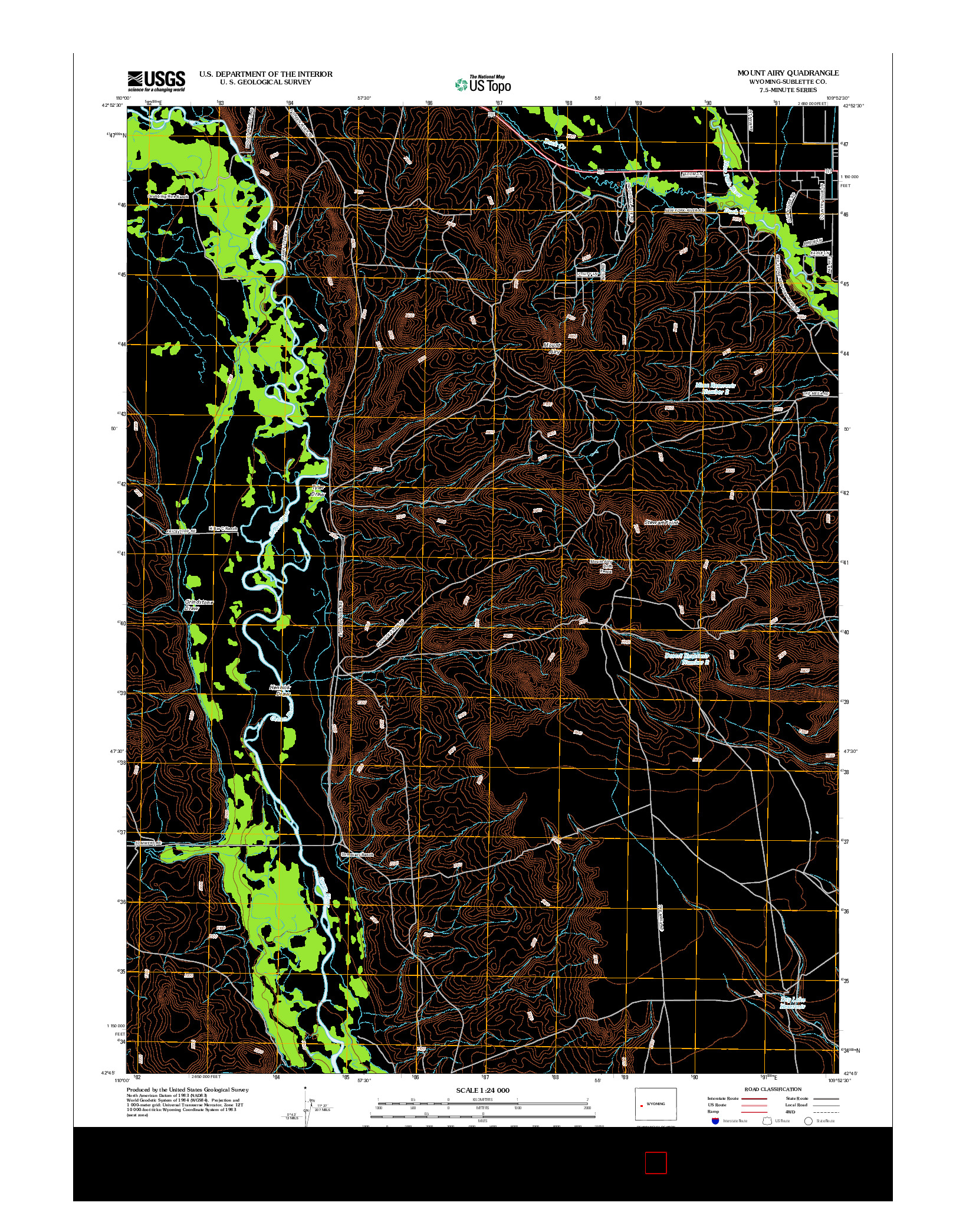USGS US TOPO 7.5-MINUTE MAP FOR MOUNT AIRY, WY 2012
