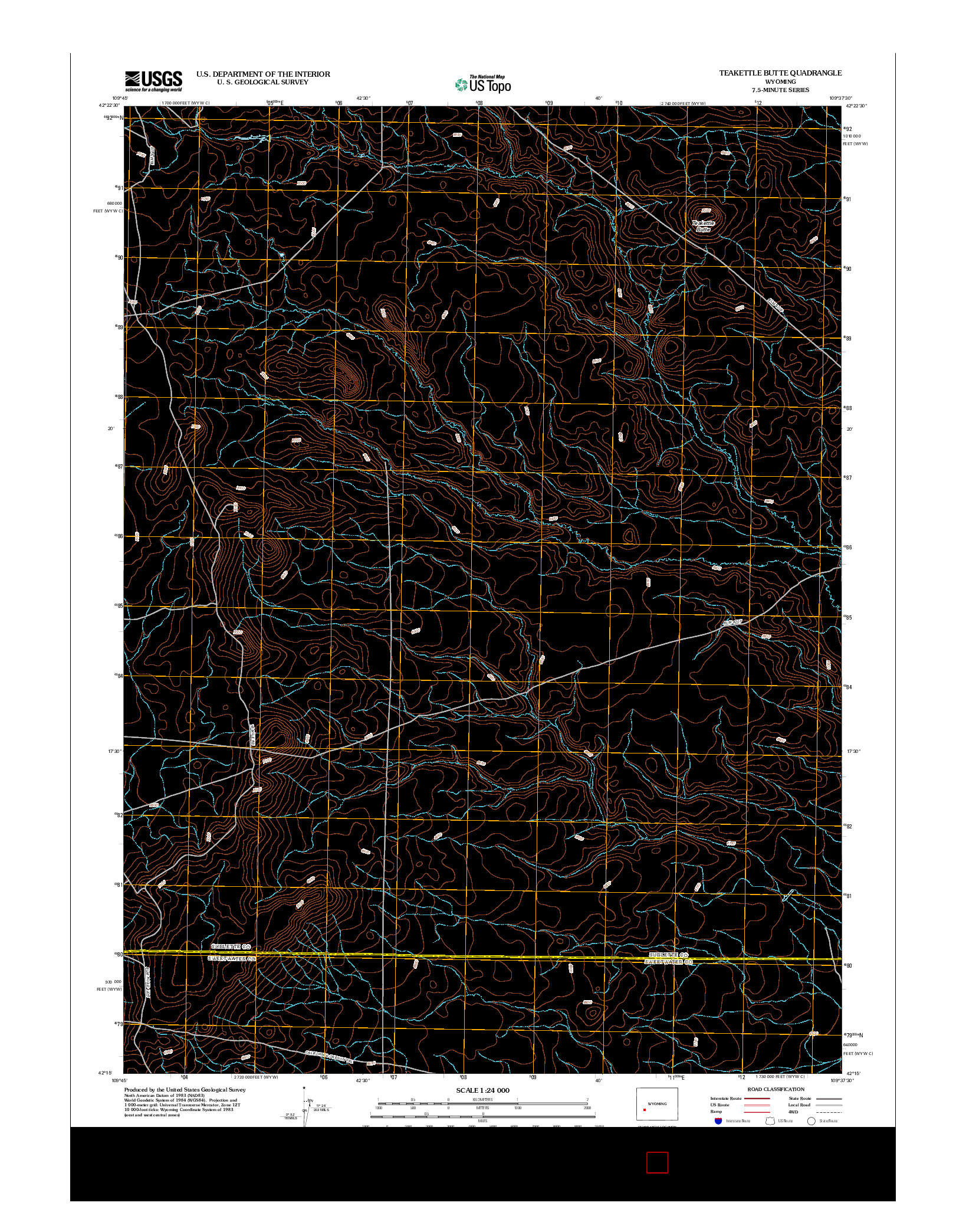 USGS US TOPO 7.5-MINUTE MAP FOR TEAKETTLE BUTTE, WY 2012