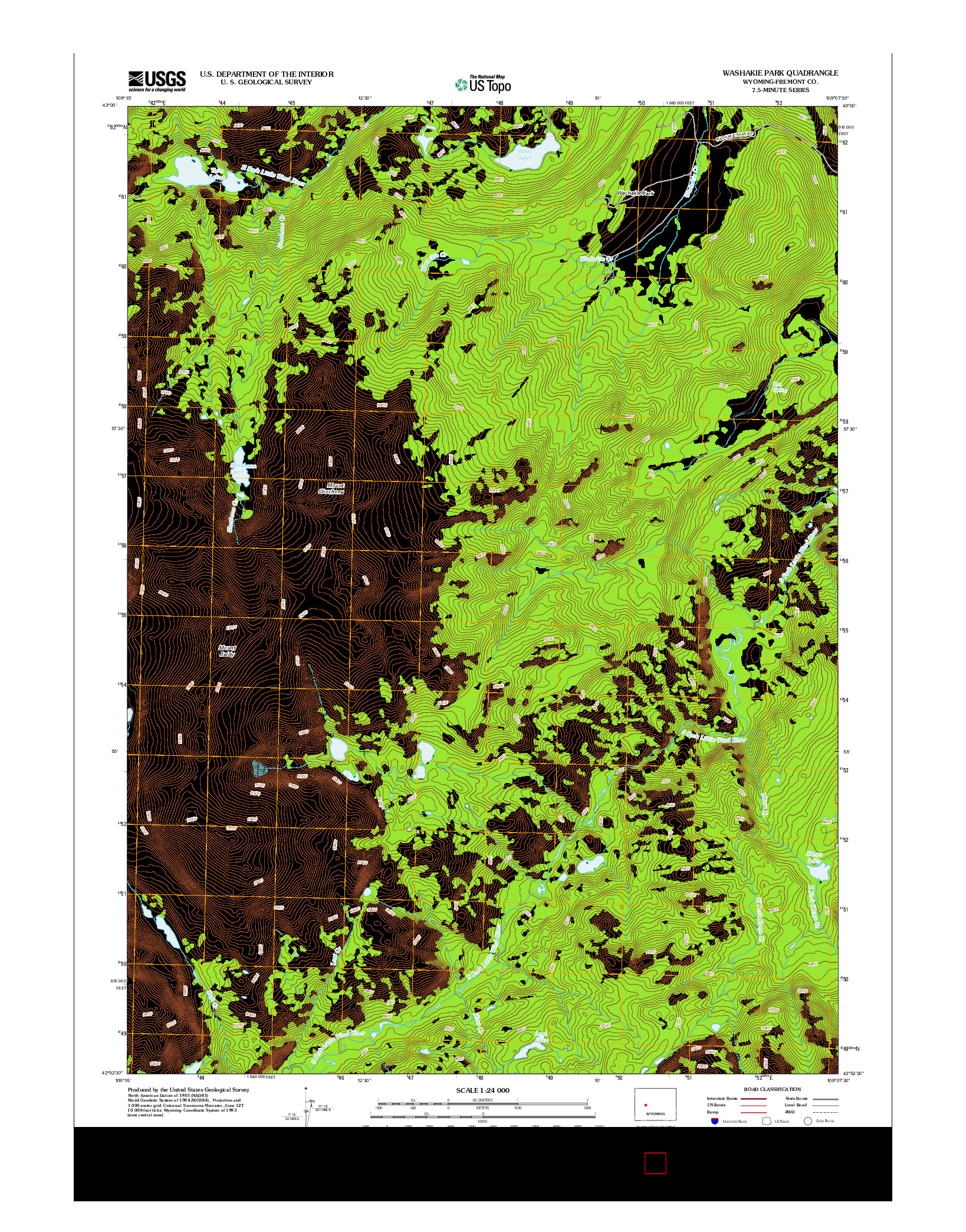 USGS US TOPO 7.5-MINUTE MAP FOR WASHAKIE PARK, WY 2012