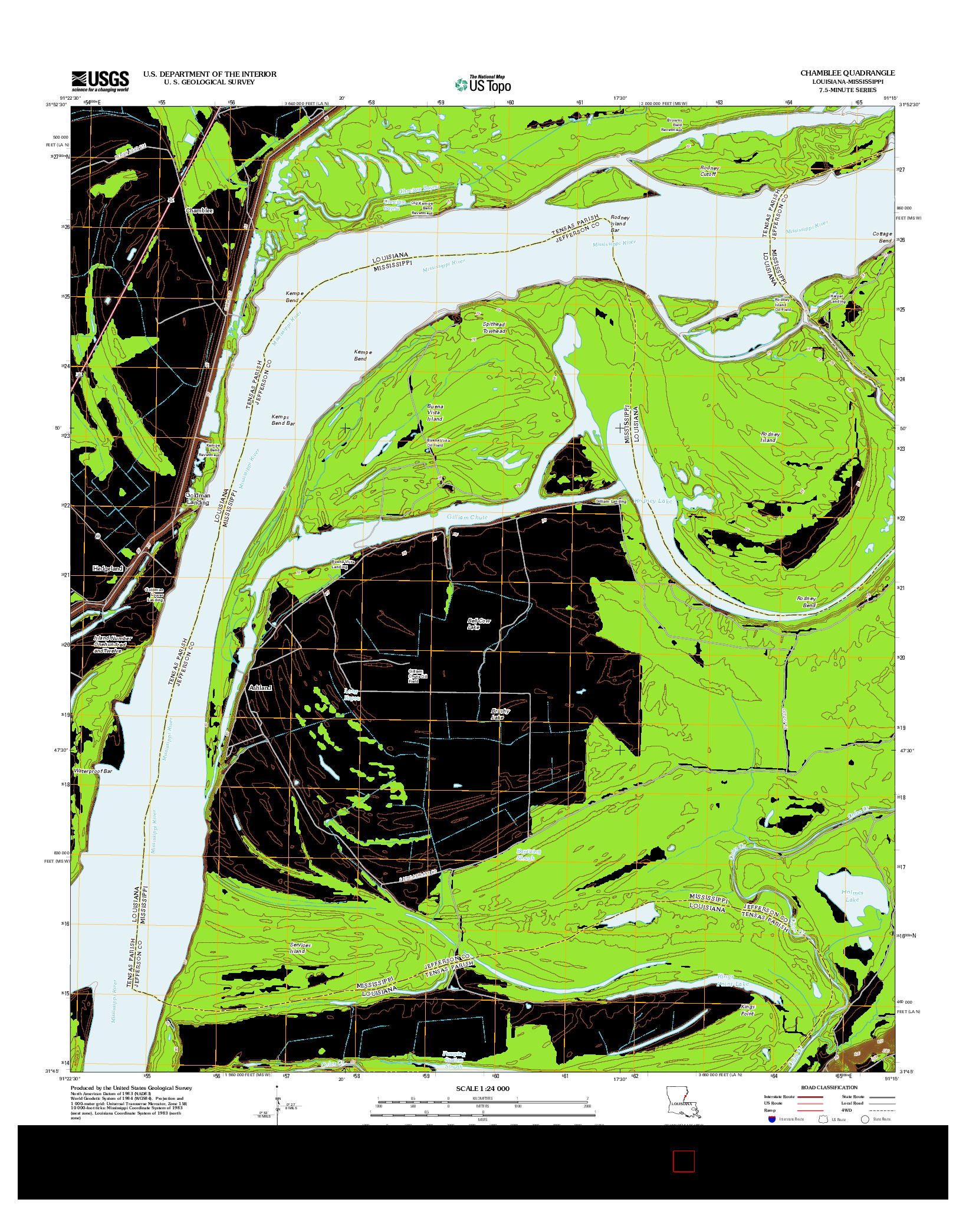 USGS US TOPO 7.5-MINUTE MAP FOR CHAMBLEE, LA-MS 2012