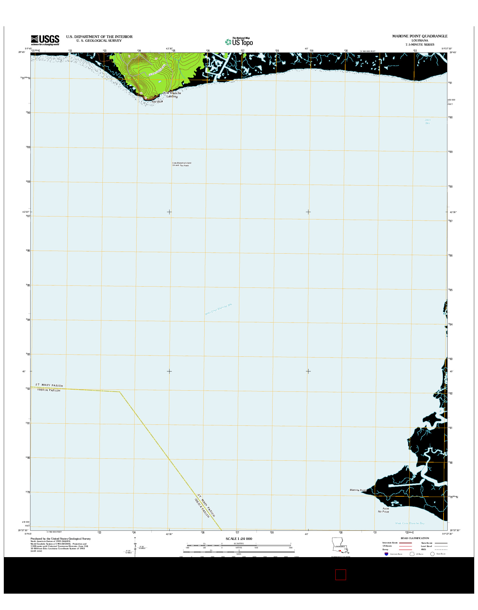 USGS US TOPO 7.5-MINUTE MAP FOR MARONE POINT, LA 2012
