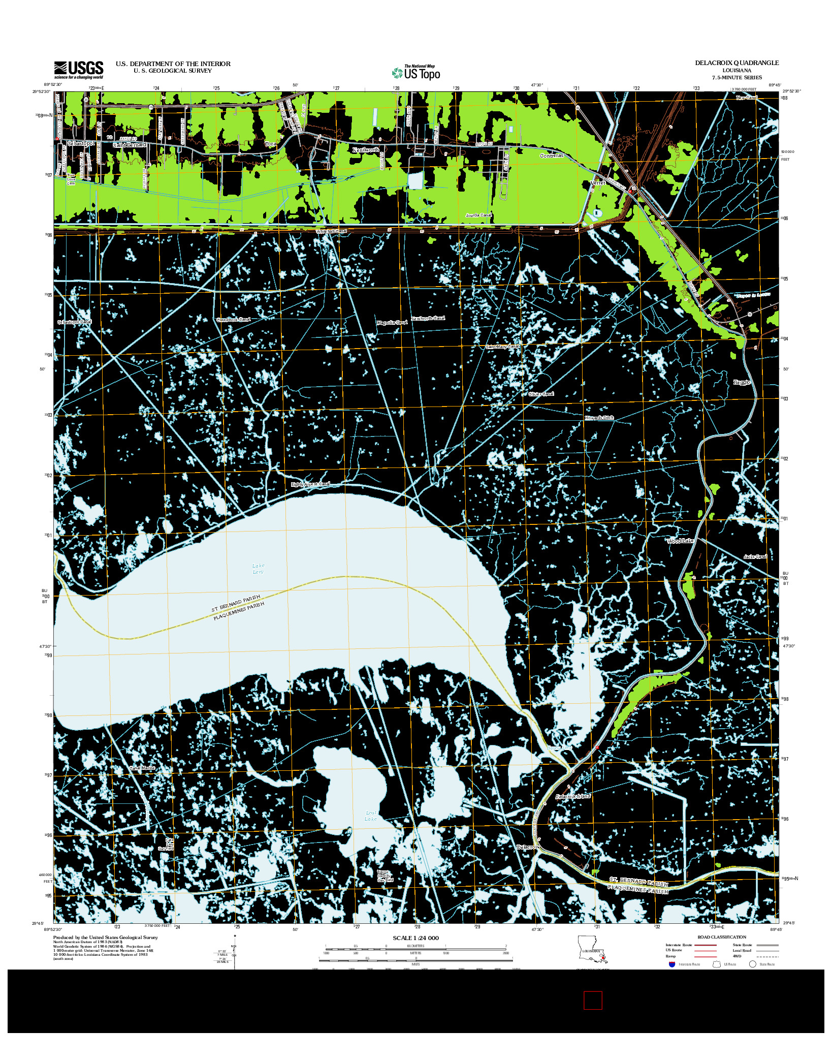 USGS US TOPO 7.5-MINUTE MAP FOR DELACROIX, LA 2012