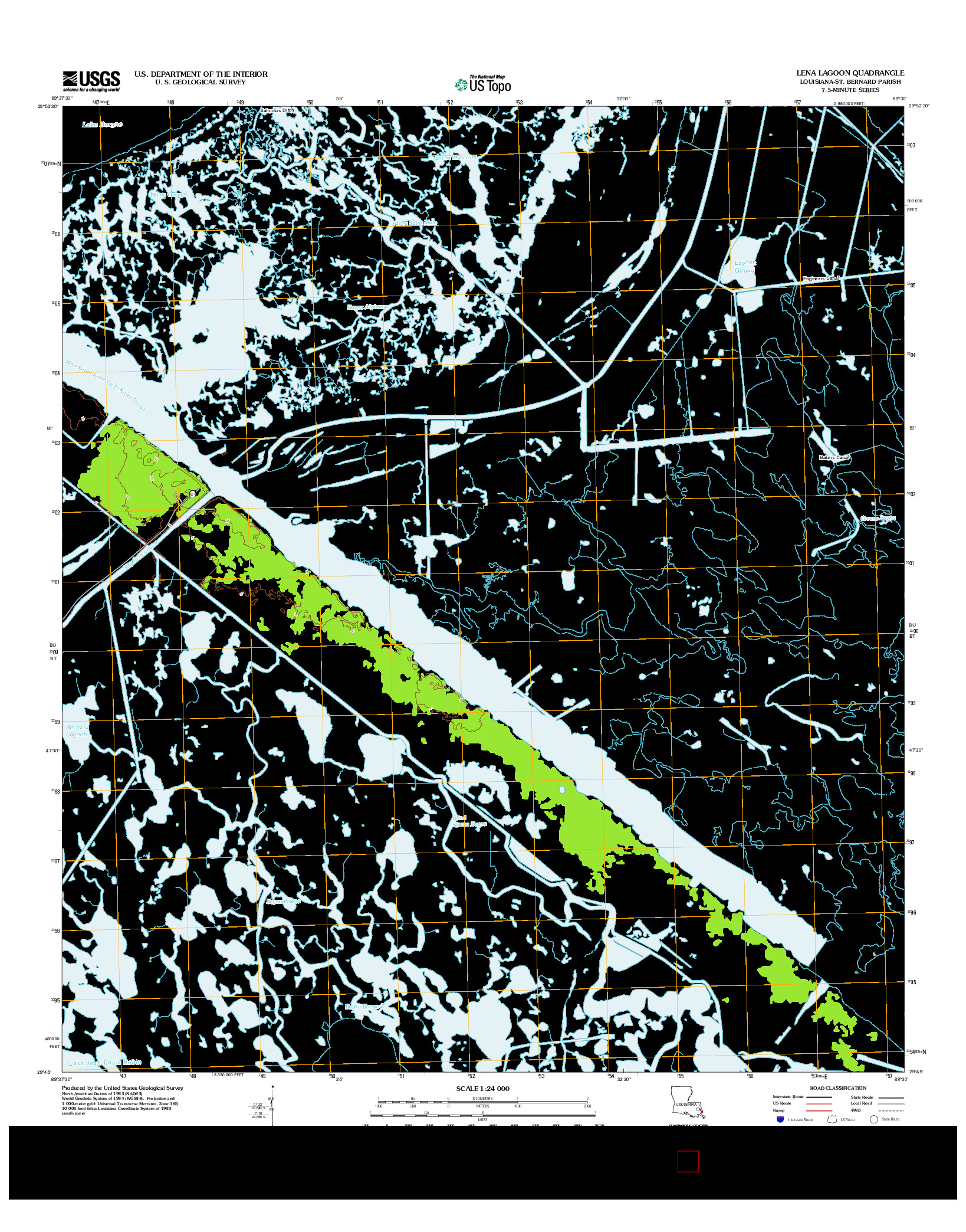 USGS US TOPO 7.5-MINUTE MAP FOR LENA LAGOON, LA 2012