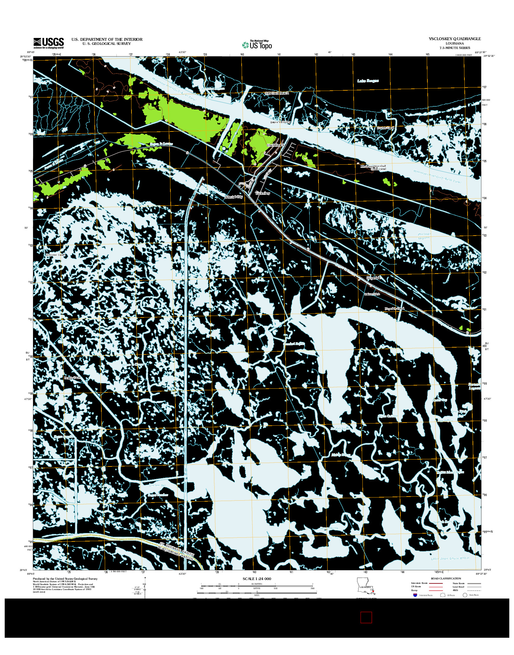 USGS US TOPO 7.5-MINUTE MAP FOR YSCLOSKEY, LA 2012