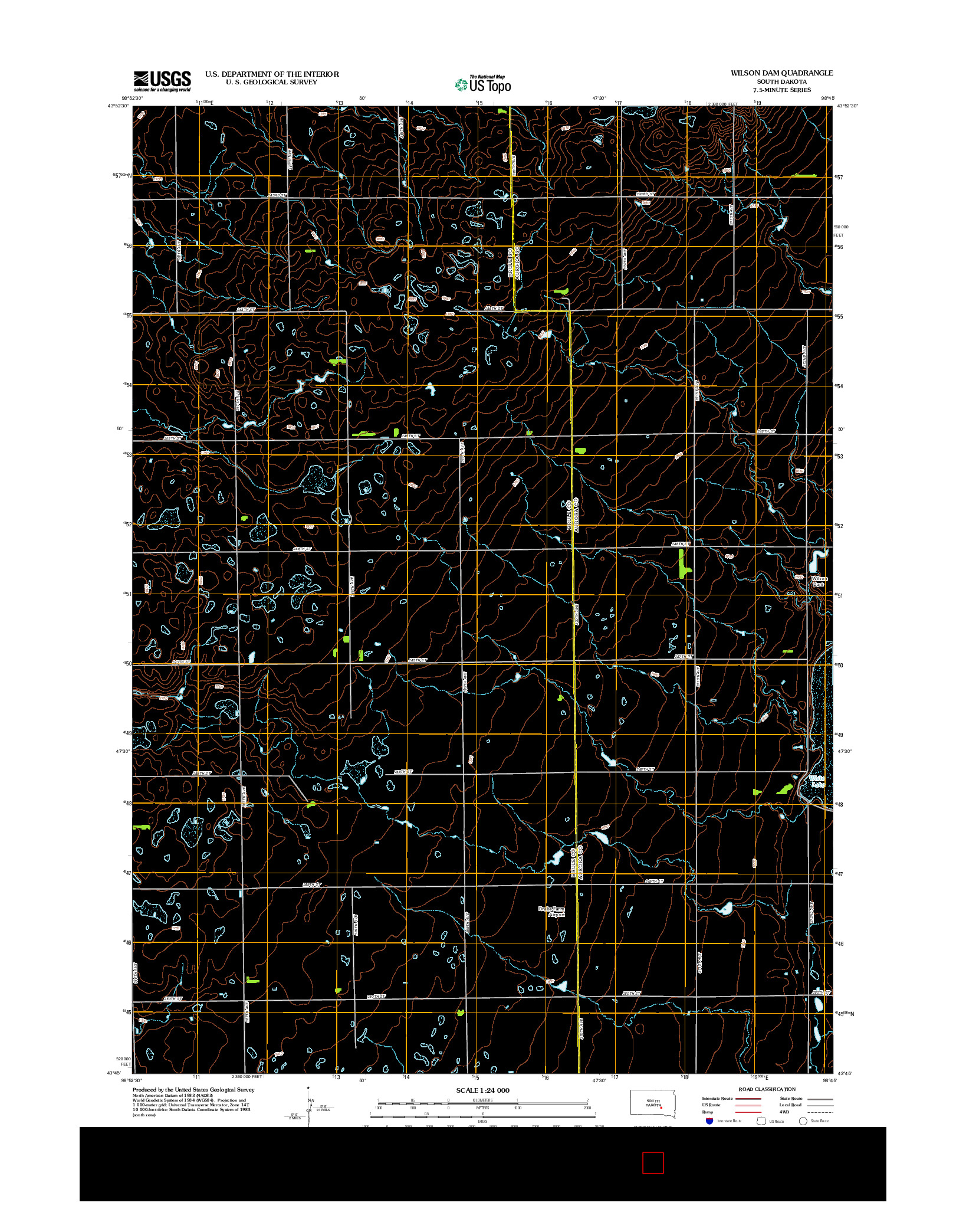 USGS US TOPO 7.5-MINUTE MAP FOR WILSON DAM, SD 2012