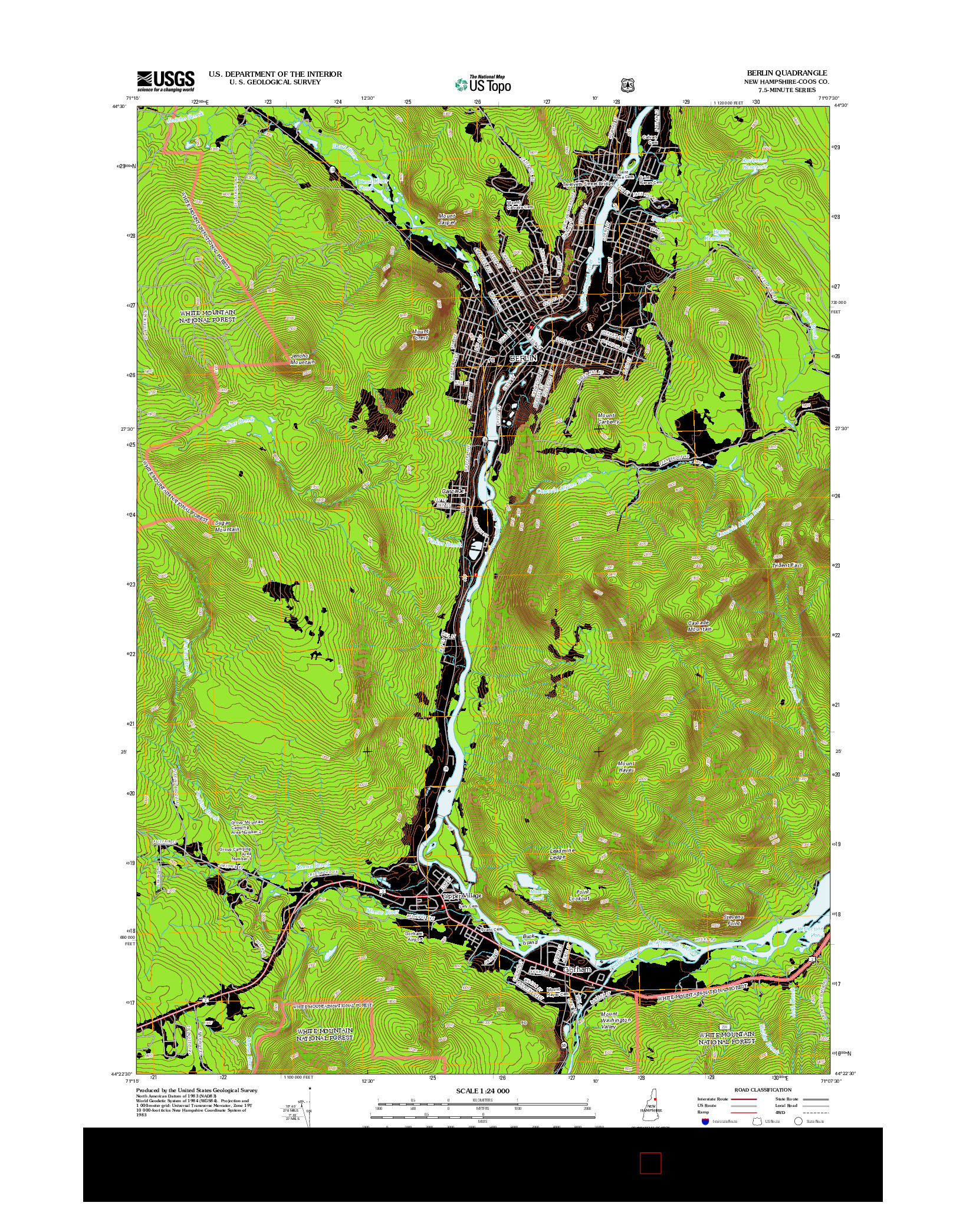 USGS US TOPO 7.5-MINUTE MAP FOR BERLIN, NH 2012