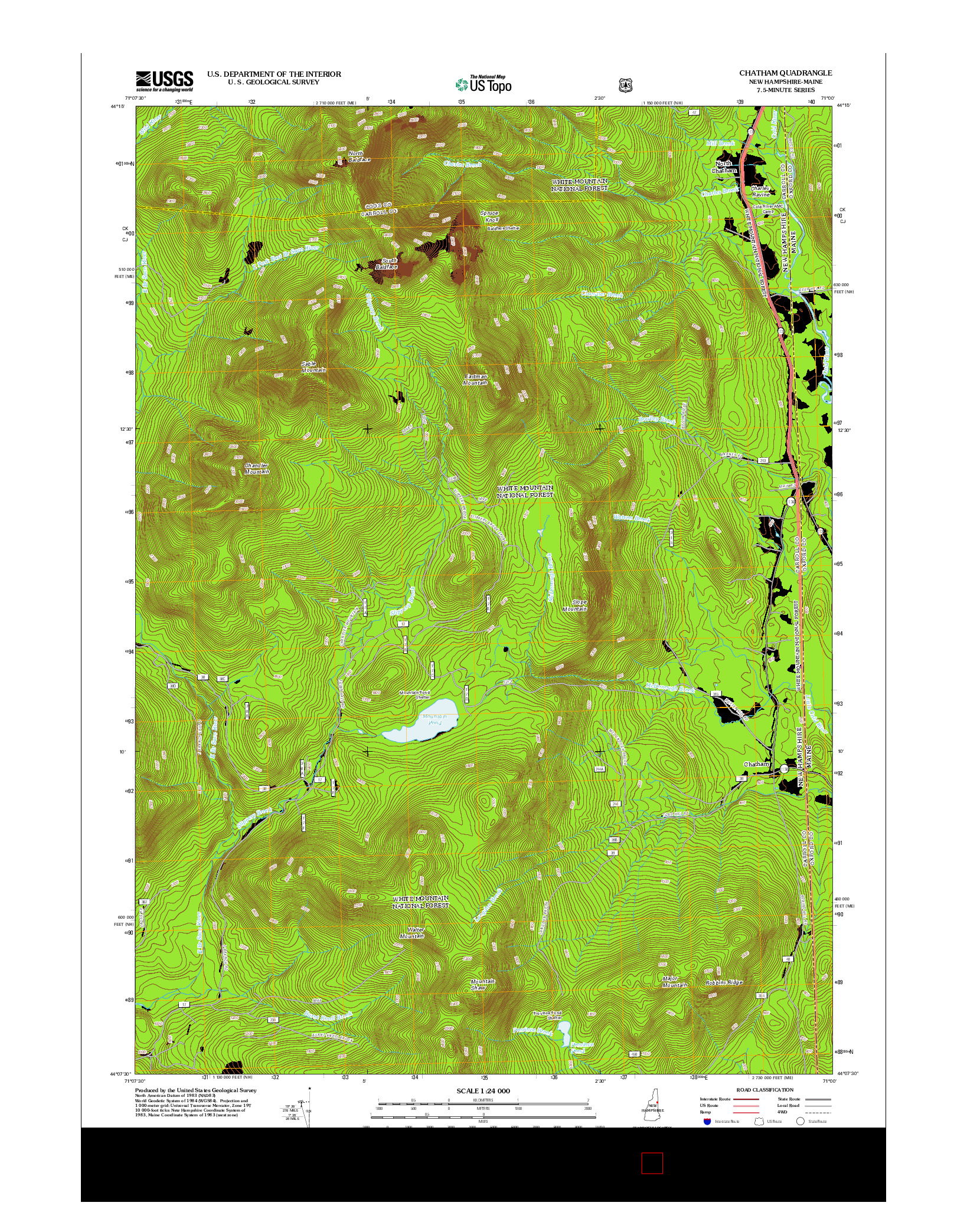 USGS US TOPO 7.5-MINUTE MAP FOR CHATHAM, NH-ME 2012