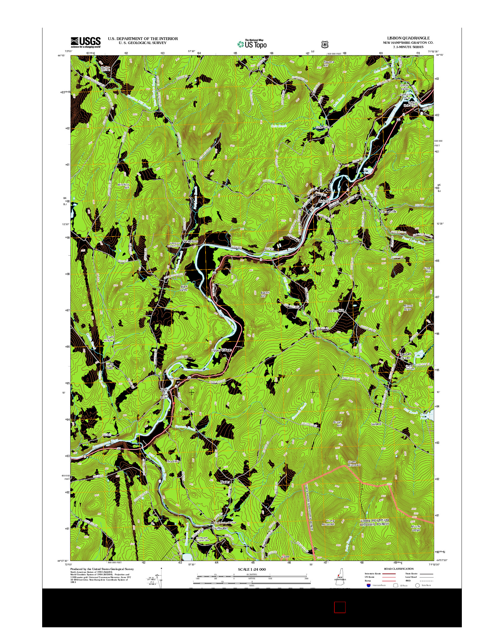 USGS US TOPO 7.5-MINUTE MAP FOR LISBON, NH 2012