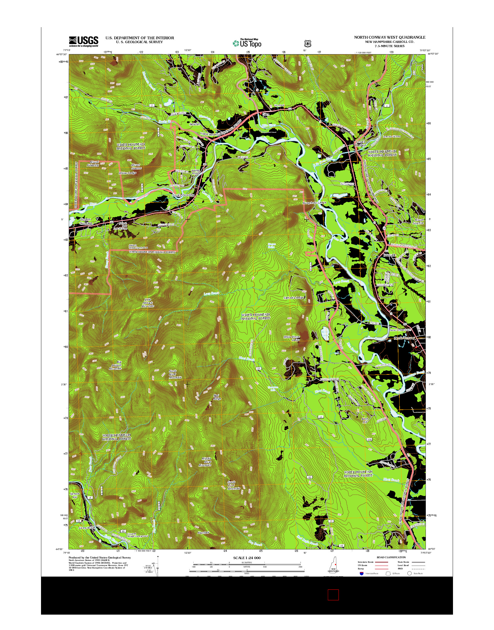 USGS US TOPO 7.5-MINUTE MAP FOR NORTH CONWAY WEST, NH 2012