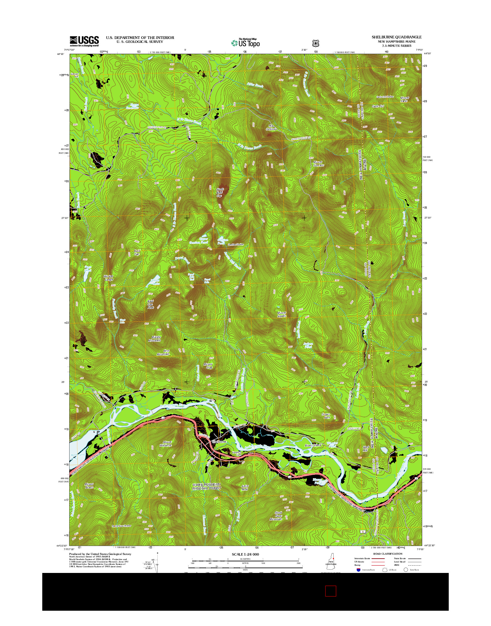 USGS US TOPO 7.5-MINUTE MAP FOR SHELBURNE, NH-ME 2012