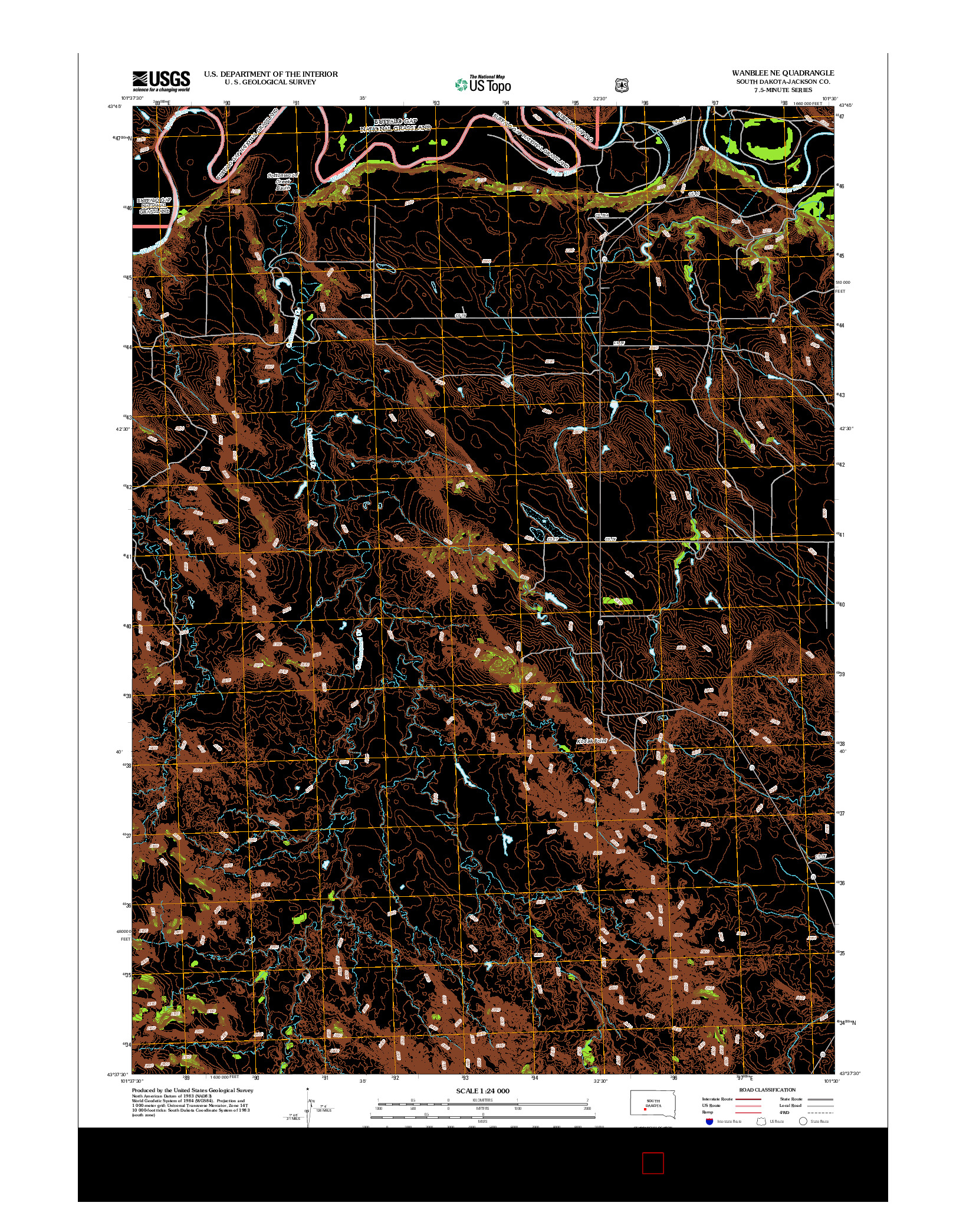 USGS US TOPO 7.5-MINUTE MAP FOR WANBLEE NE, SD 2012