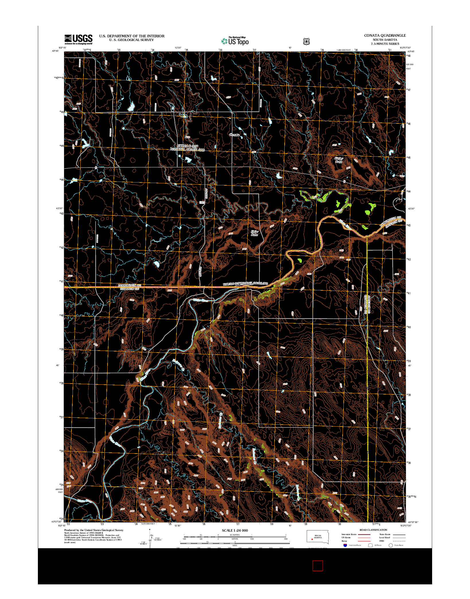 USGS US TOPO 7.5-MINUTE MAP FOR CONATA, SD 2012