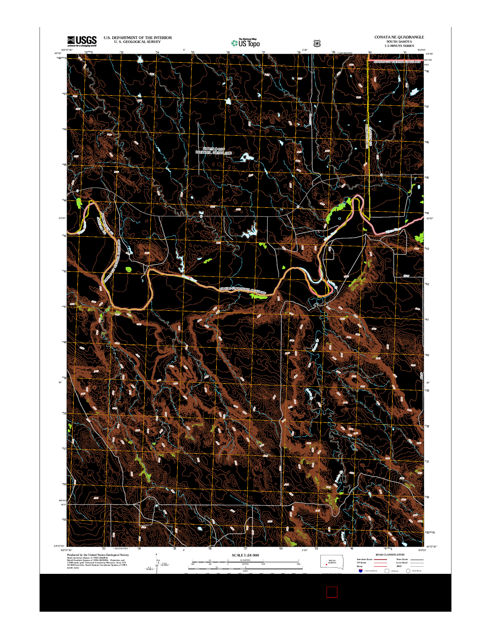 USGS US TOPO 7.5-MINUTE MAP FOR CONATA NE, SD 2012