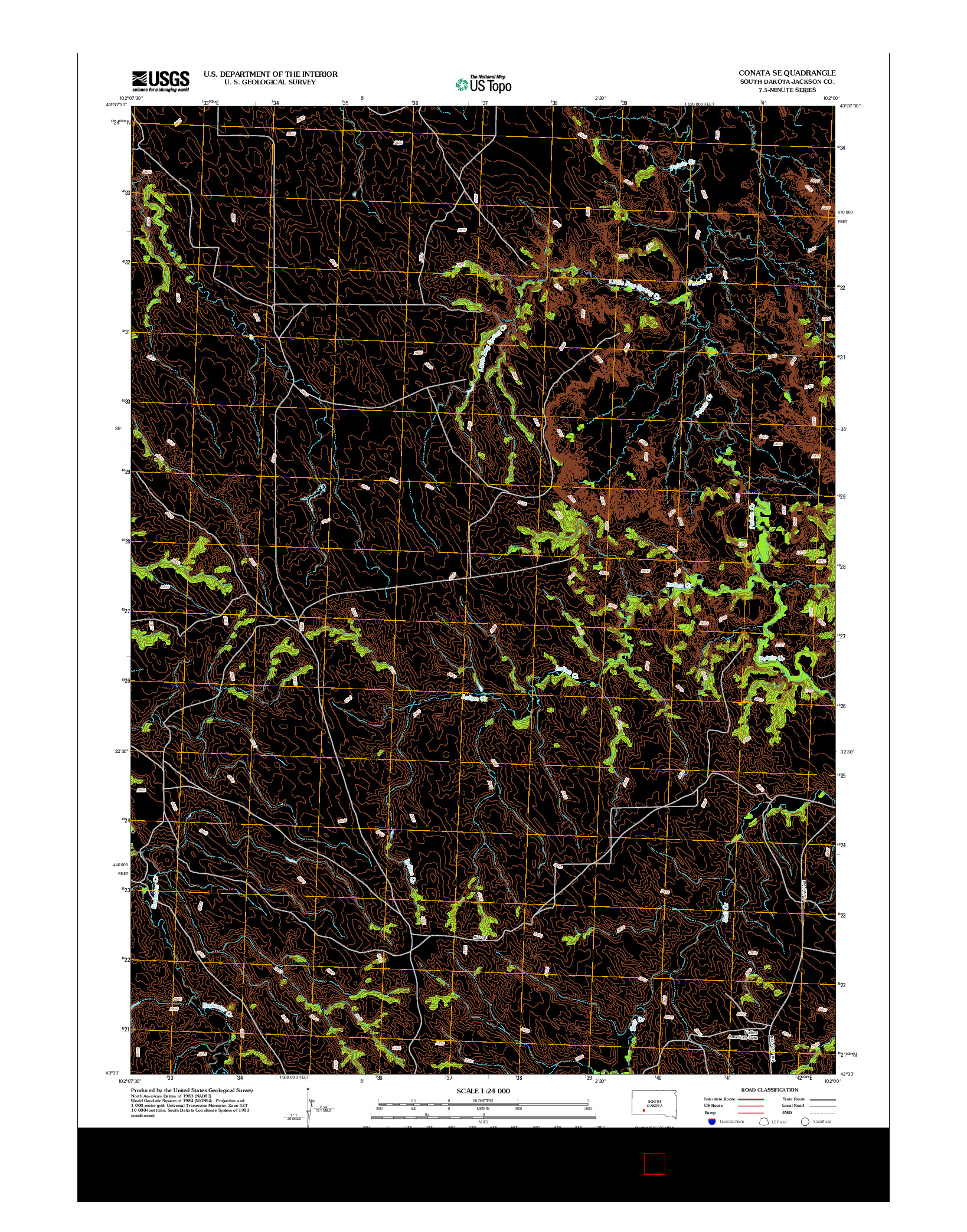 USGS US TOPO 7.5-MINUTE MAP FOR CONATA SE, SD 2012