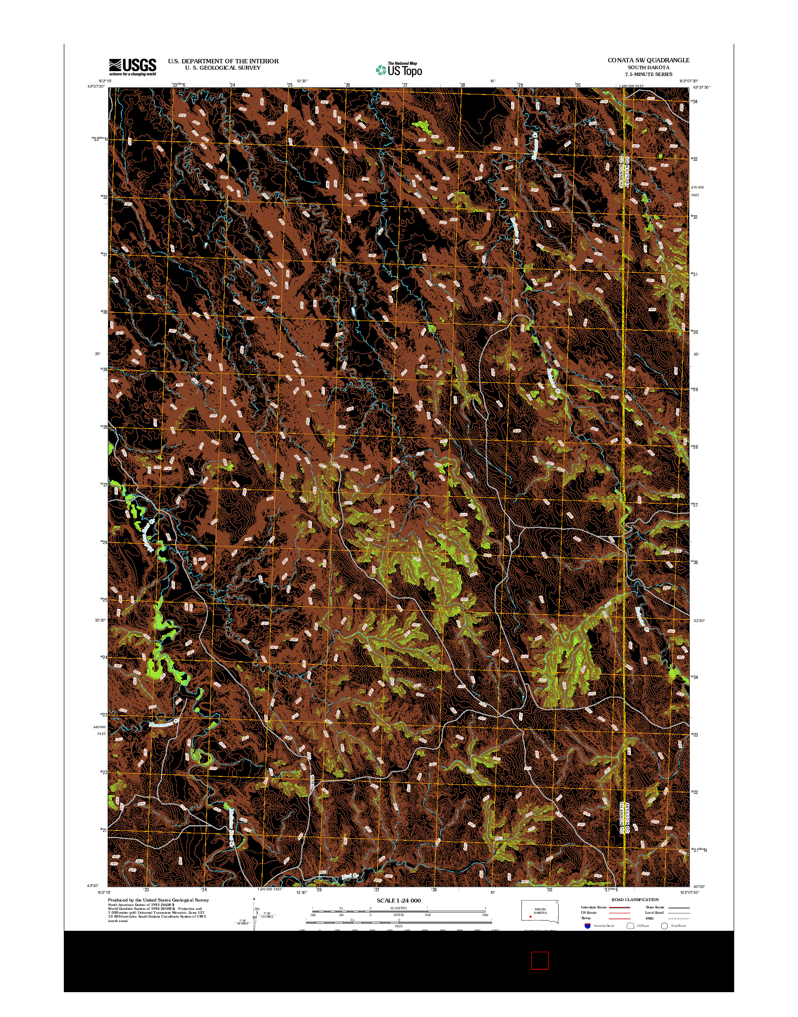 USGS US TOPO 7.5-MINUTE MAP FOR CONATA SW, SD 2012