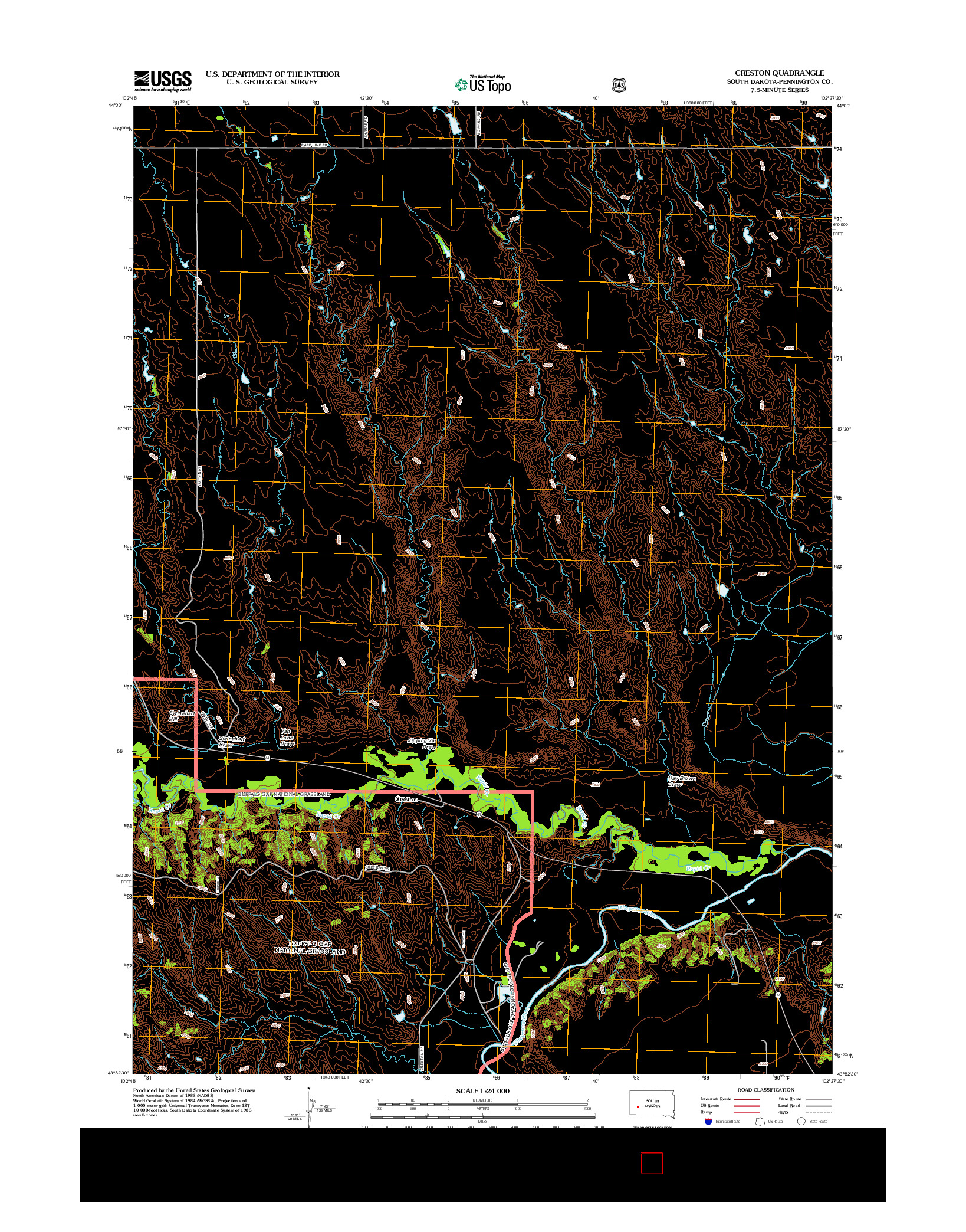 USGS US TOPO 7.5-MINUTE MAP FOR CRESTON, SD 2012