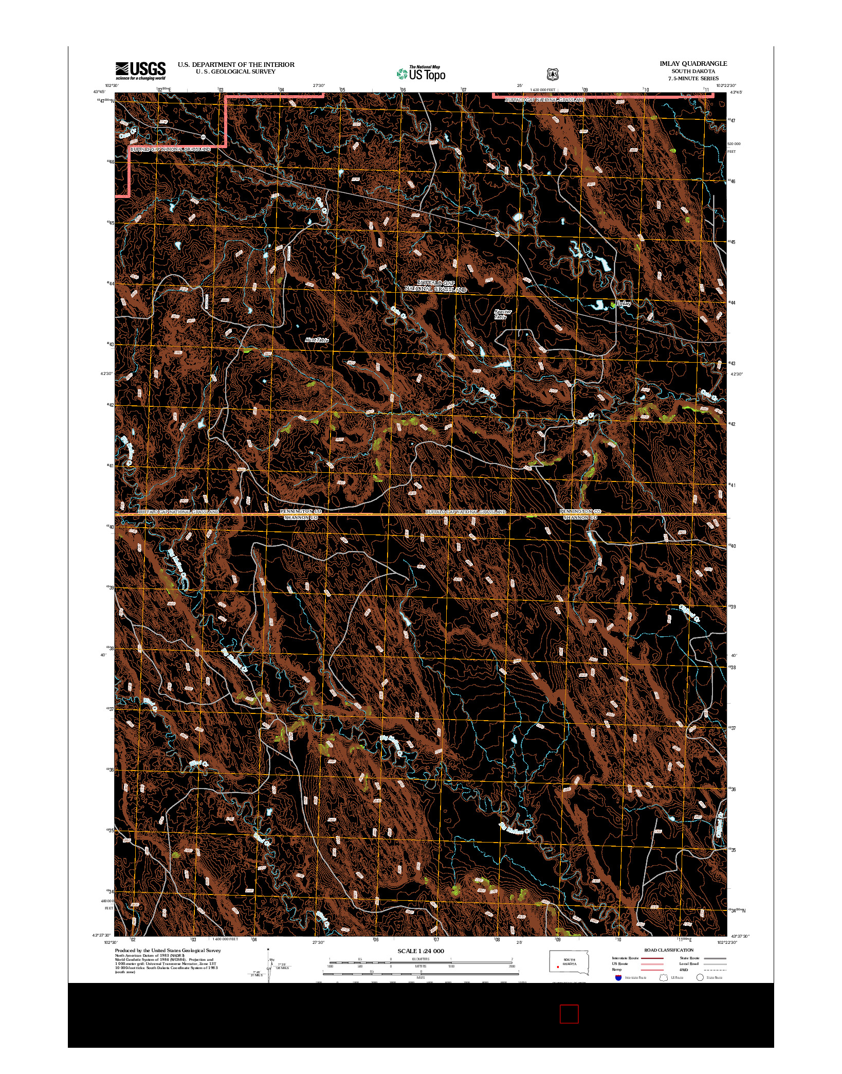 USGS US TOPO 7.5-MINUTE MAP FOR IMLAY, SD 2012