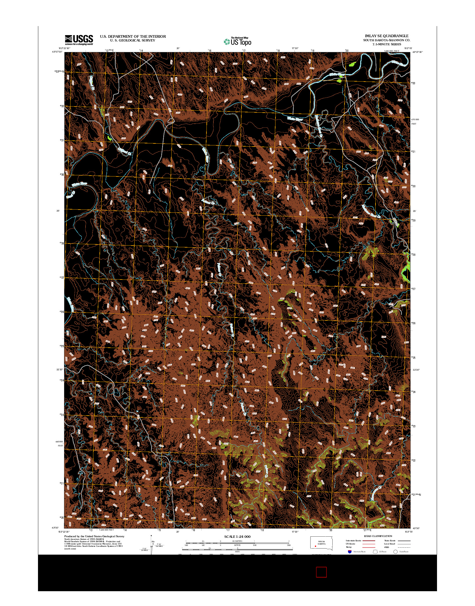 USGS US TOPO 7.5-MINUTE MAP FOR IMLAY SE, SD 2012