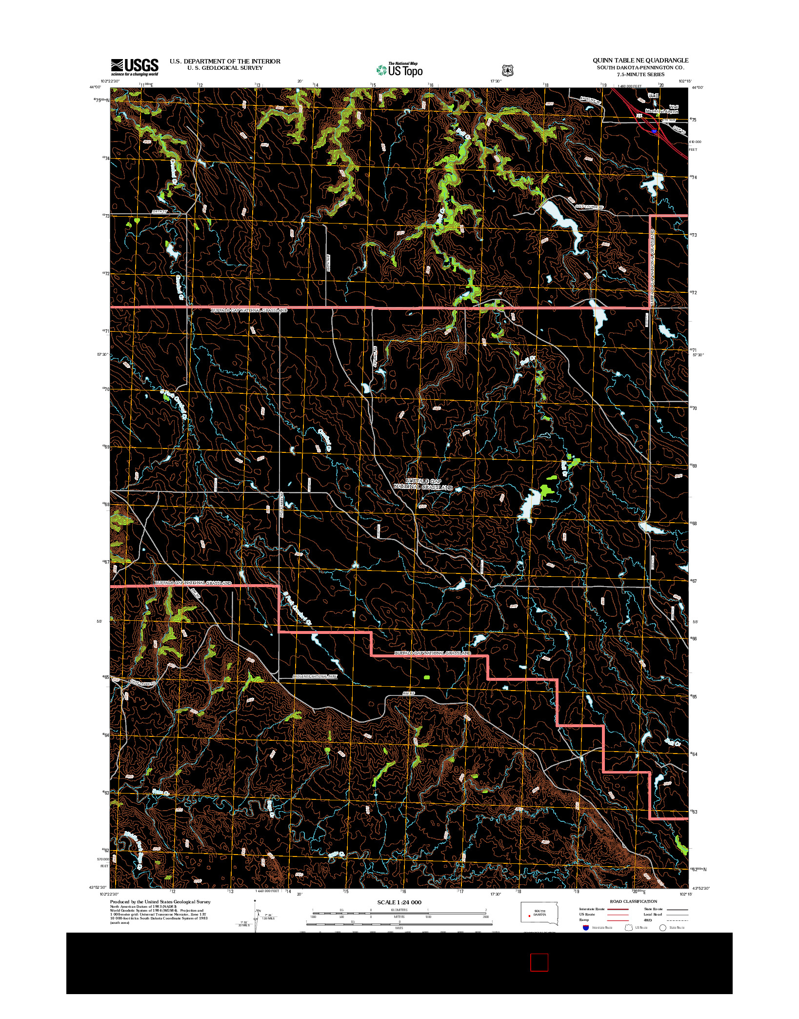 USGS US TOPO 7.5-MINUTE MAP FOR QUINN TABLE NE, SD 2012