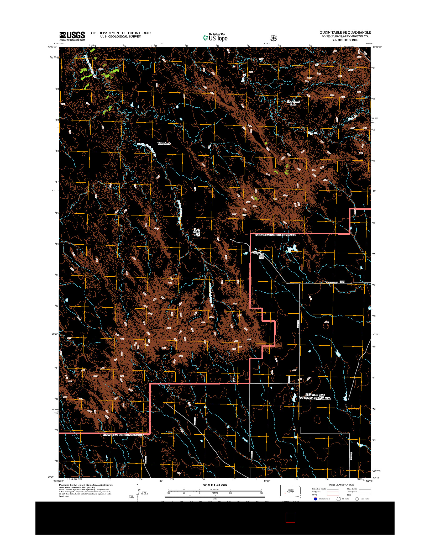 USGS US TOPO 7.5-MINUTE MAP FOR QUINN TABLE SE, SD 2012