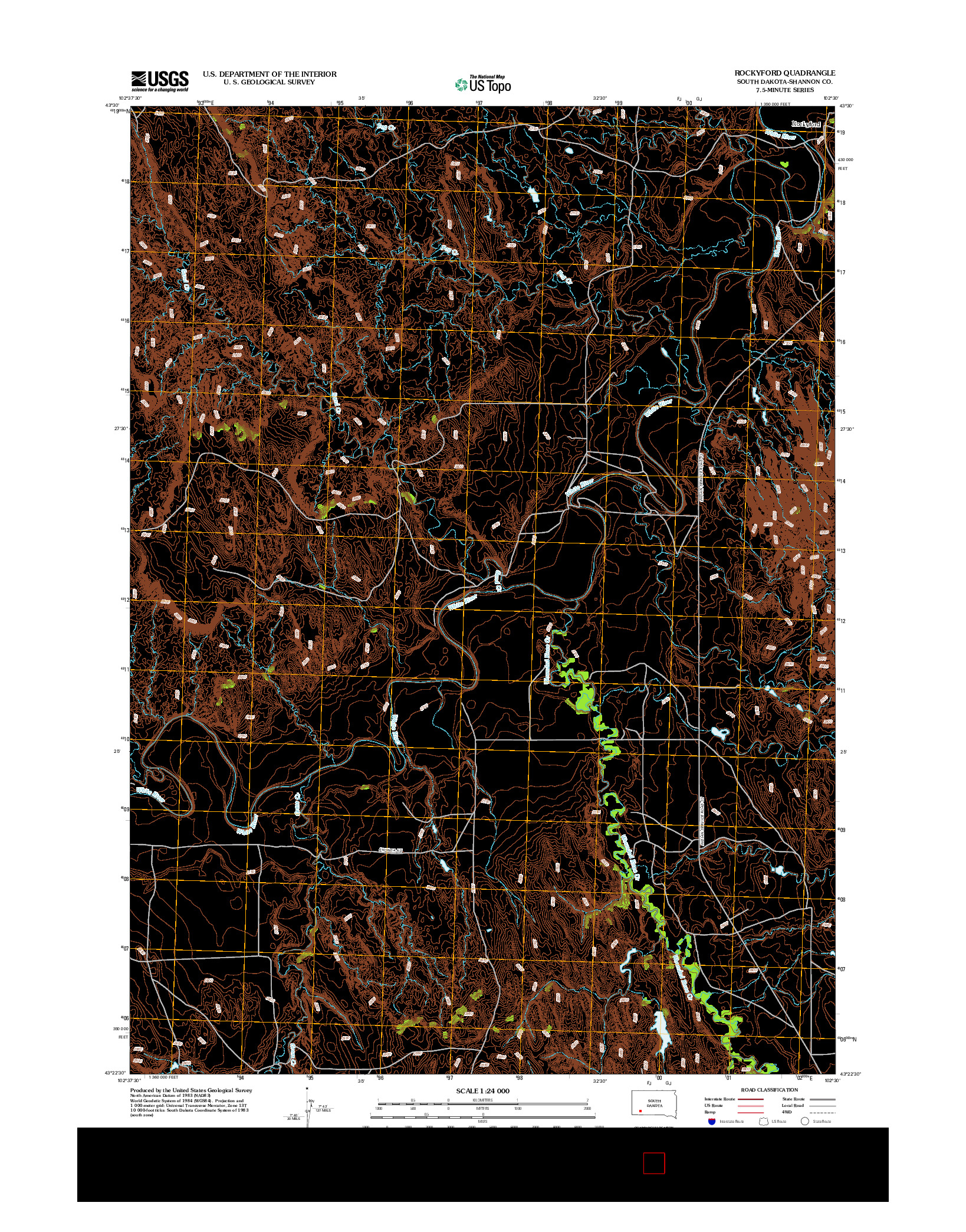 USGS US TOPO 7.5-MINUTE MAP FOR ROCKYFORD, SD 2012