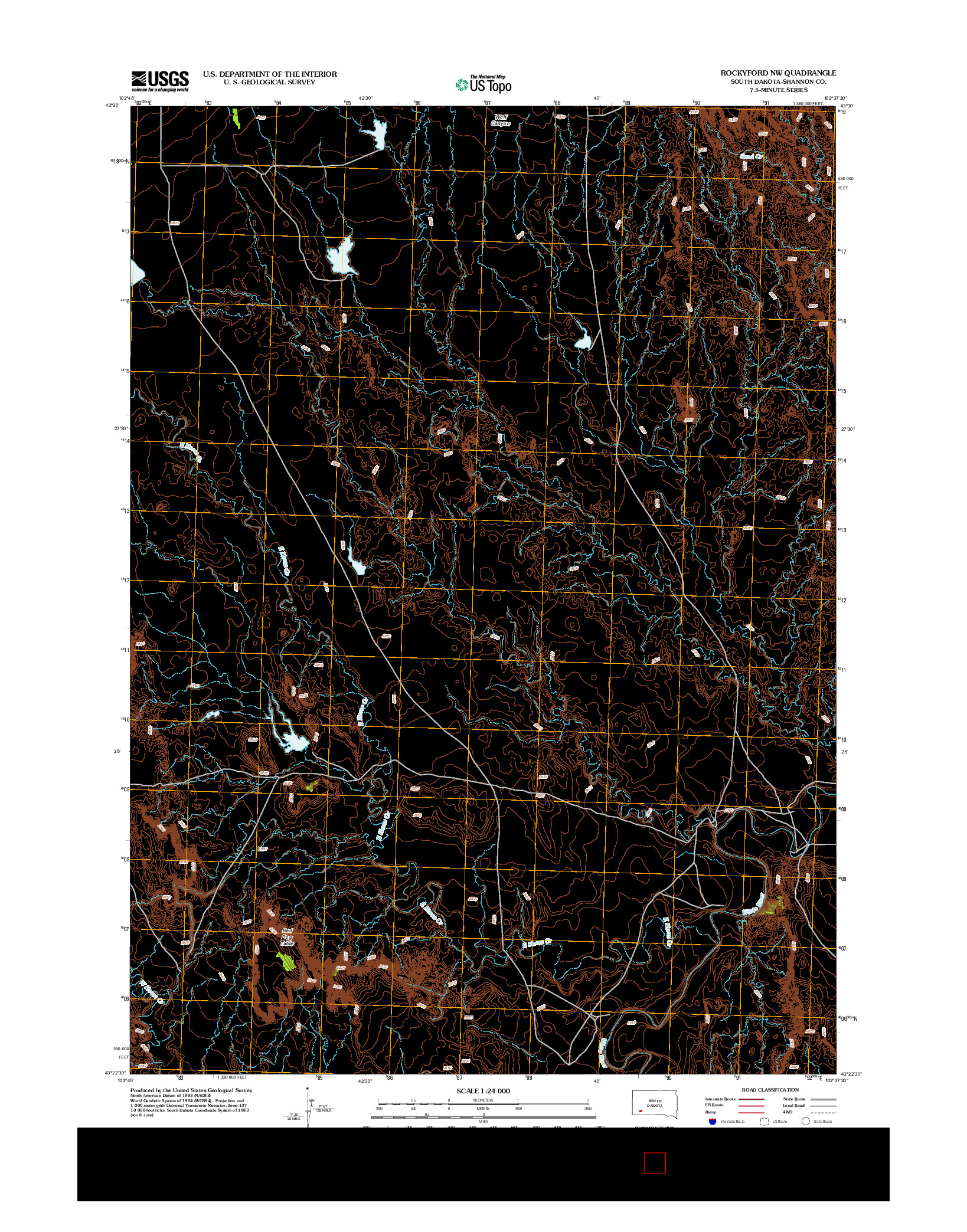 USGS US TOPO 7.5-MINUTE MAP FOR ROCKYFORD NW, SD 2012
