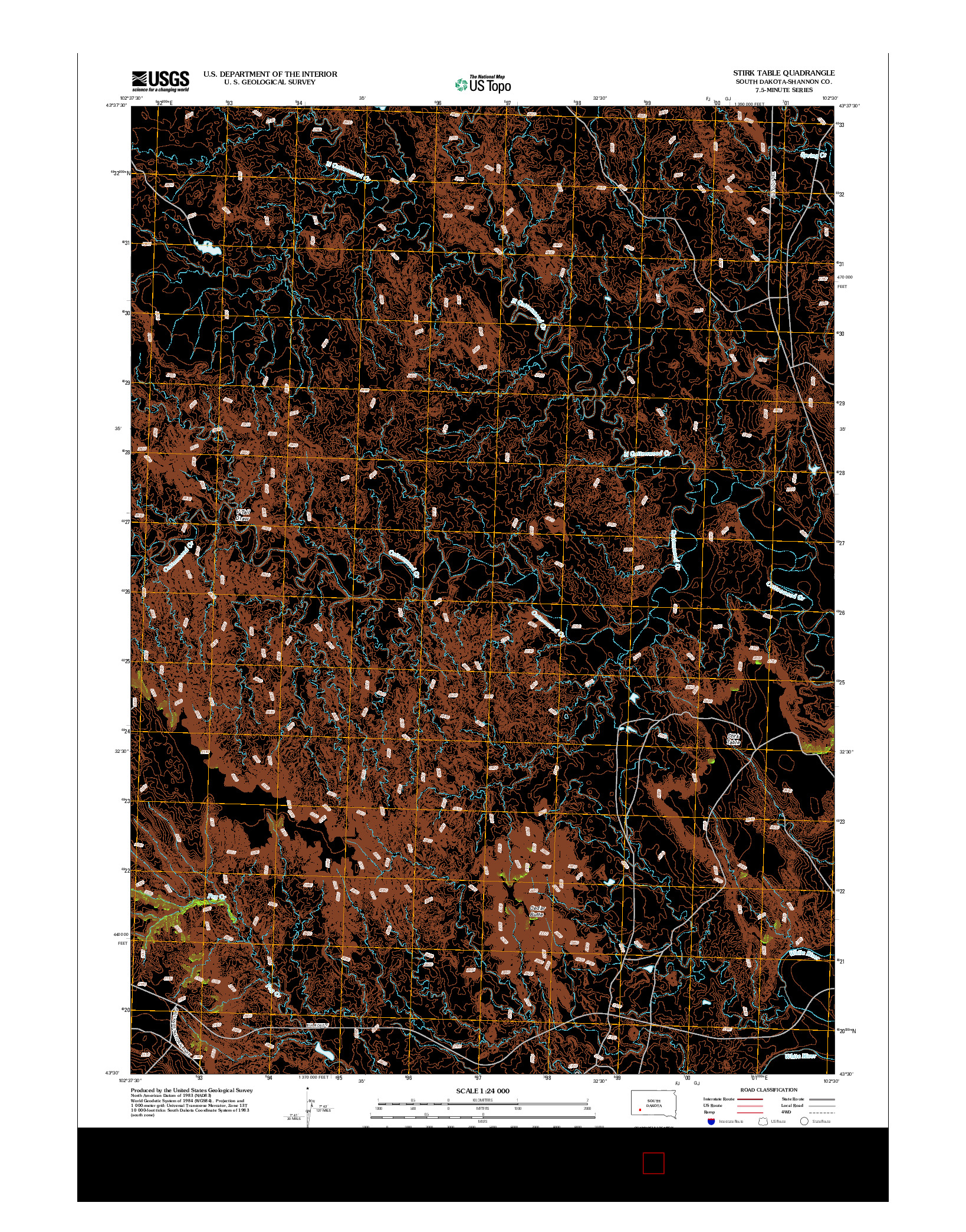 USGS US TOPO 7.5-MINUTE MAP FOR STIRK TABLE, SD 2012