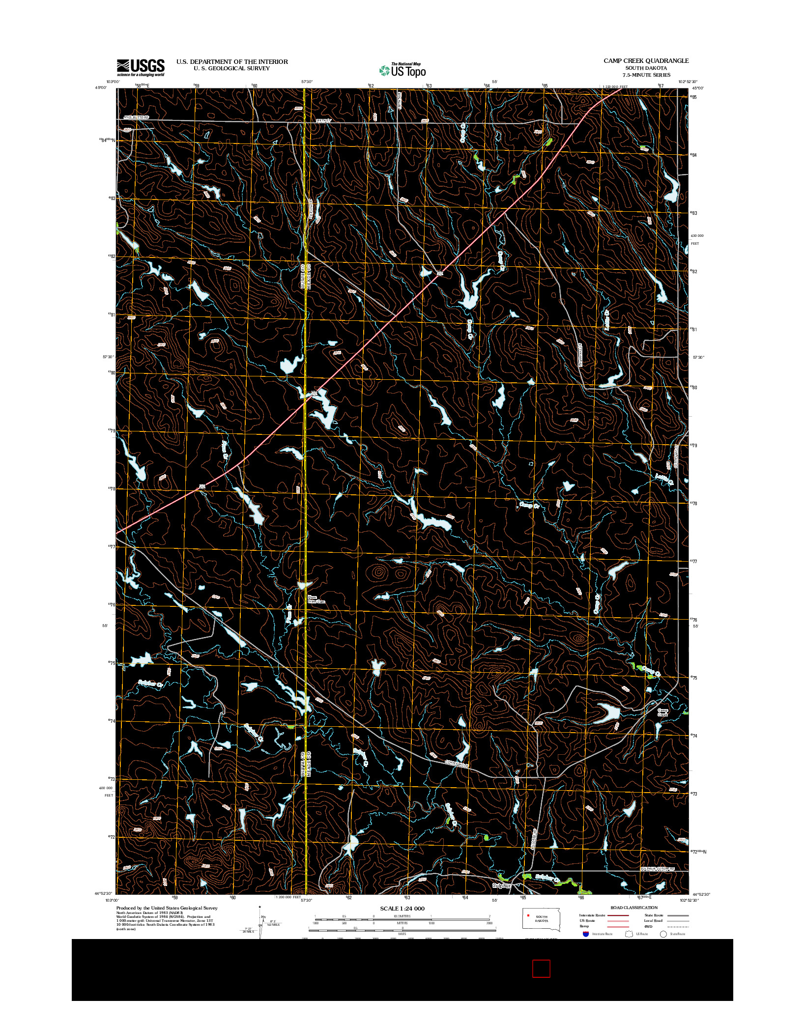 USGS US TOPO 7.5-MINUTE MAP FOR CAMP CREEK, SD 2012