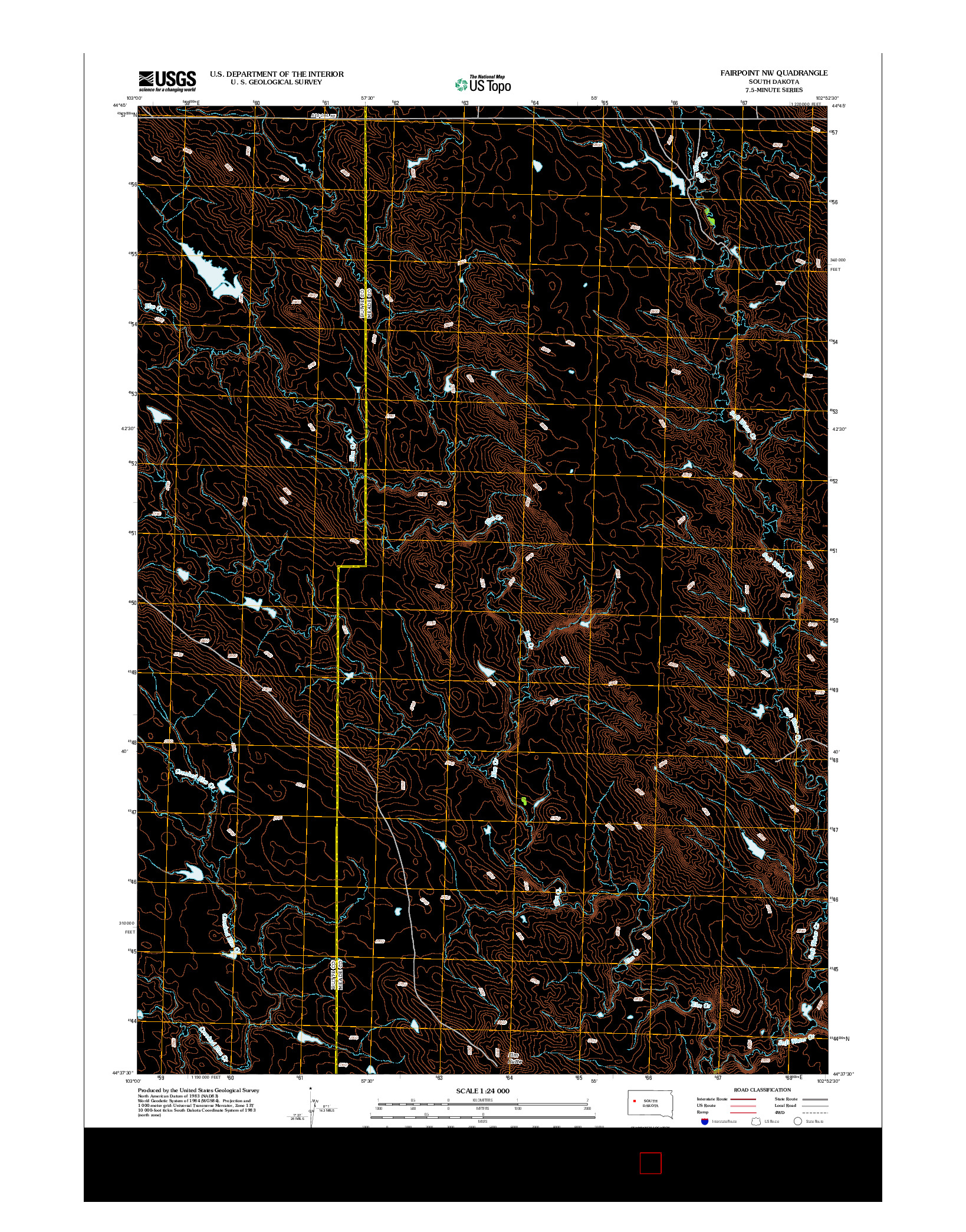 USGS US TOPO 7.5-MINUTE MAP FOR FAIRPOINT NW, SD 2012