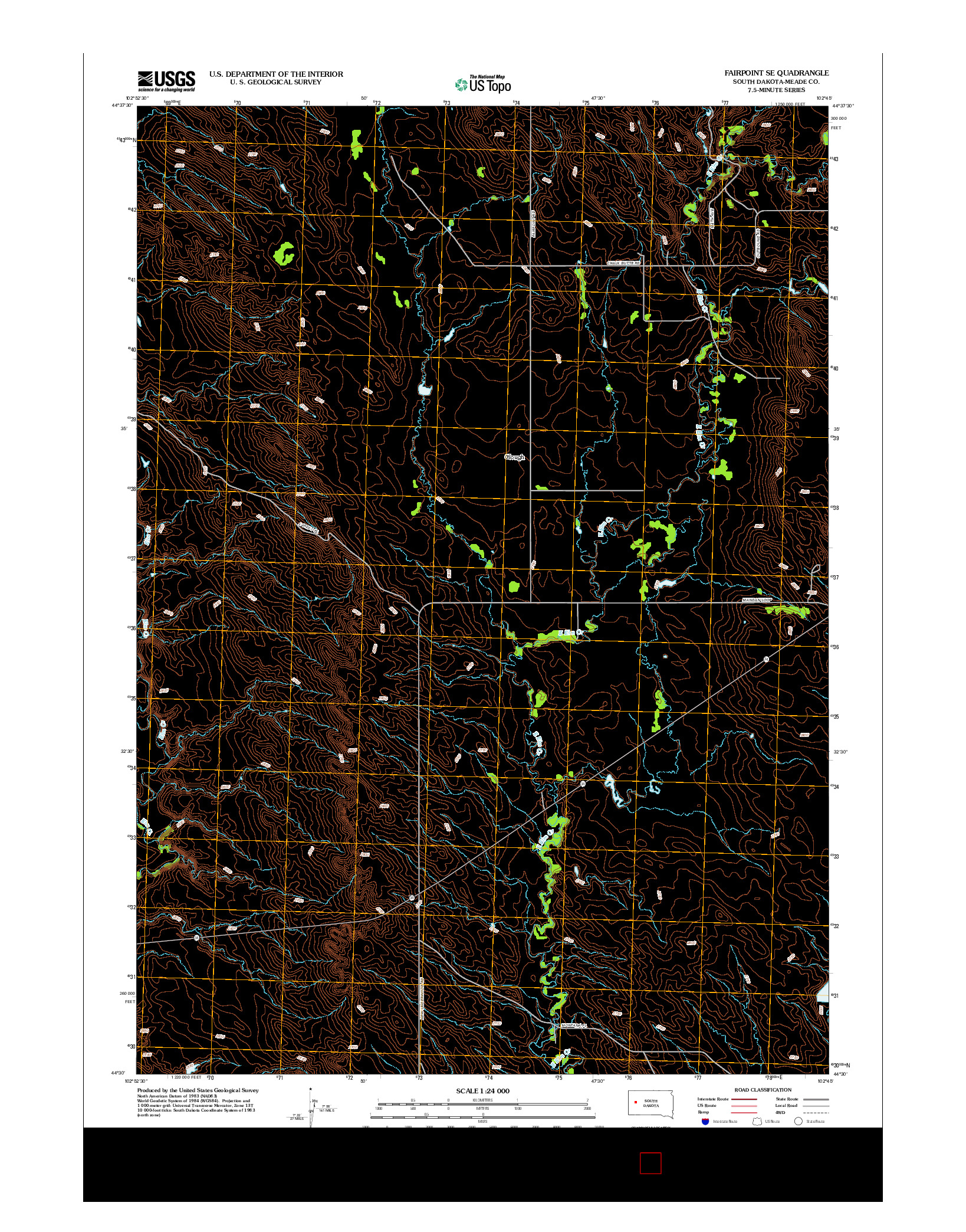 USGS US TOPO 7.5-MINUTE MAP FOR FAIRPOINT SE, SD 2012