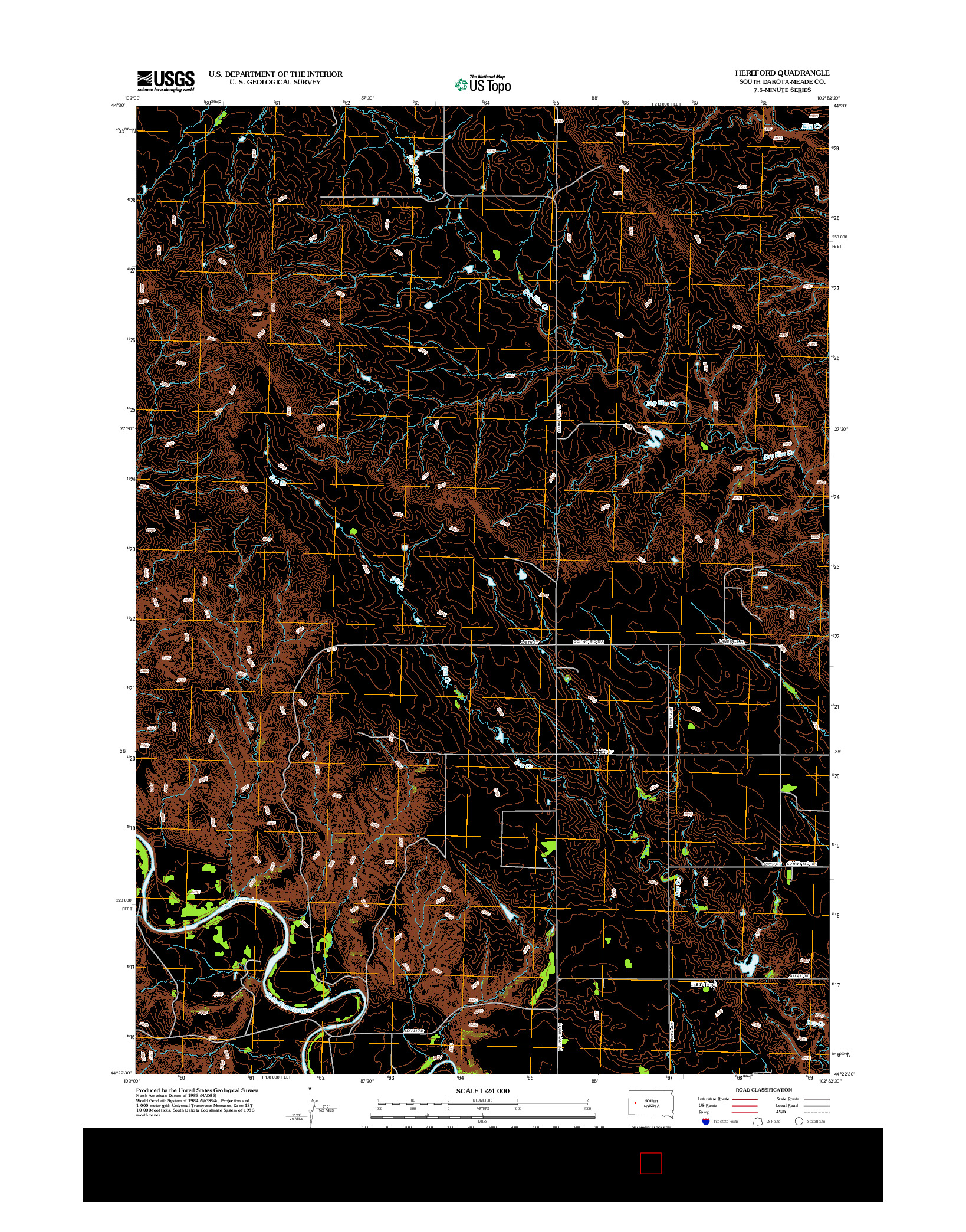USGS US TOPO 7.5-MINUTE MAP FOR HEREFORD, SD 2012