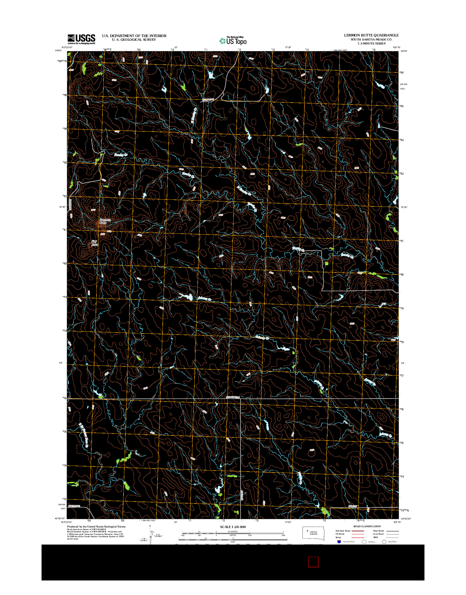 USGS US TOPO 7.5-MINUTE MAP FOR LEMMON BUTTE, SD 2012