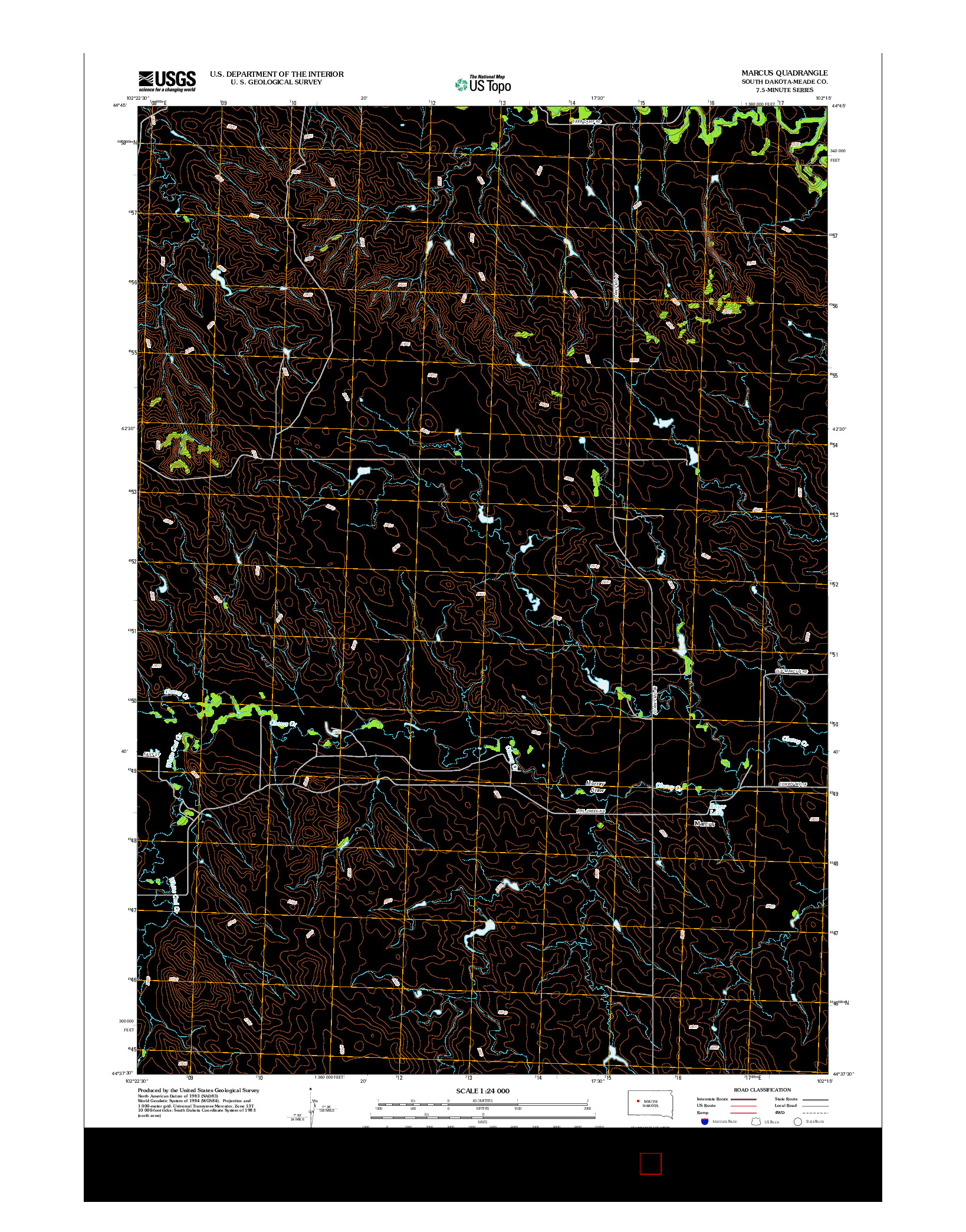 USGS US TOPO 7.5-MINUTE MAP FOR MARCUS, SD 2012