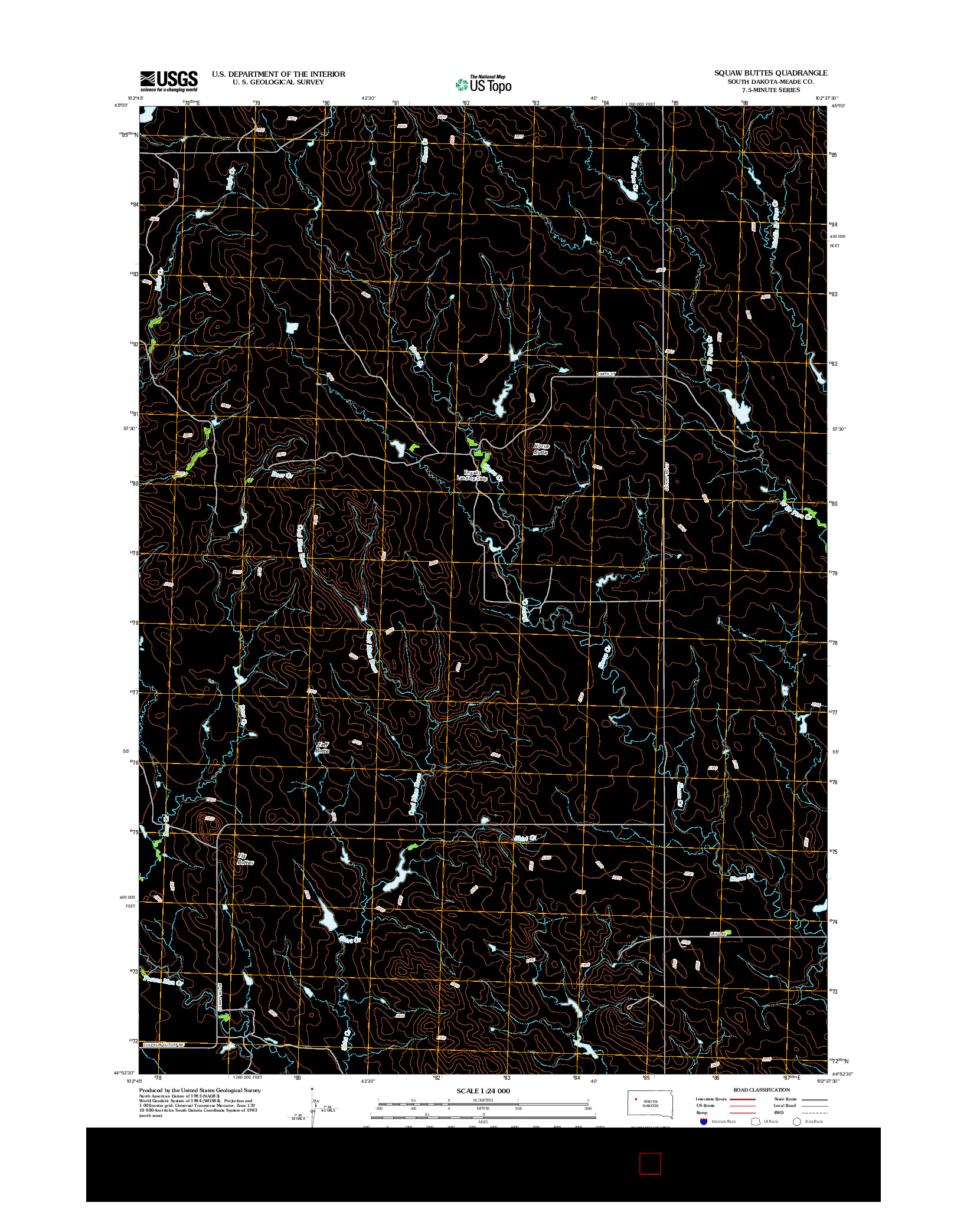 USGS US TOPO 7.5-MINUTE MAP FOR SQUAW BUTTES, SD 2012