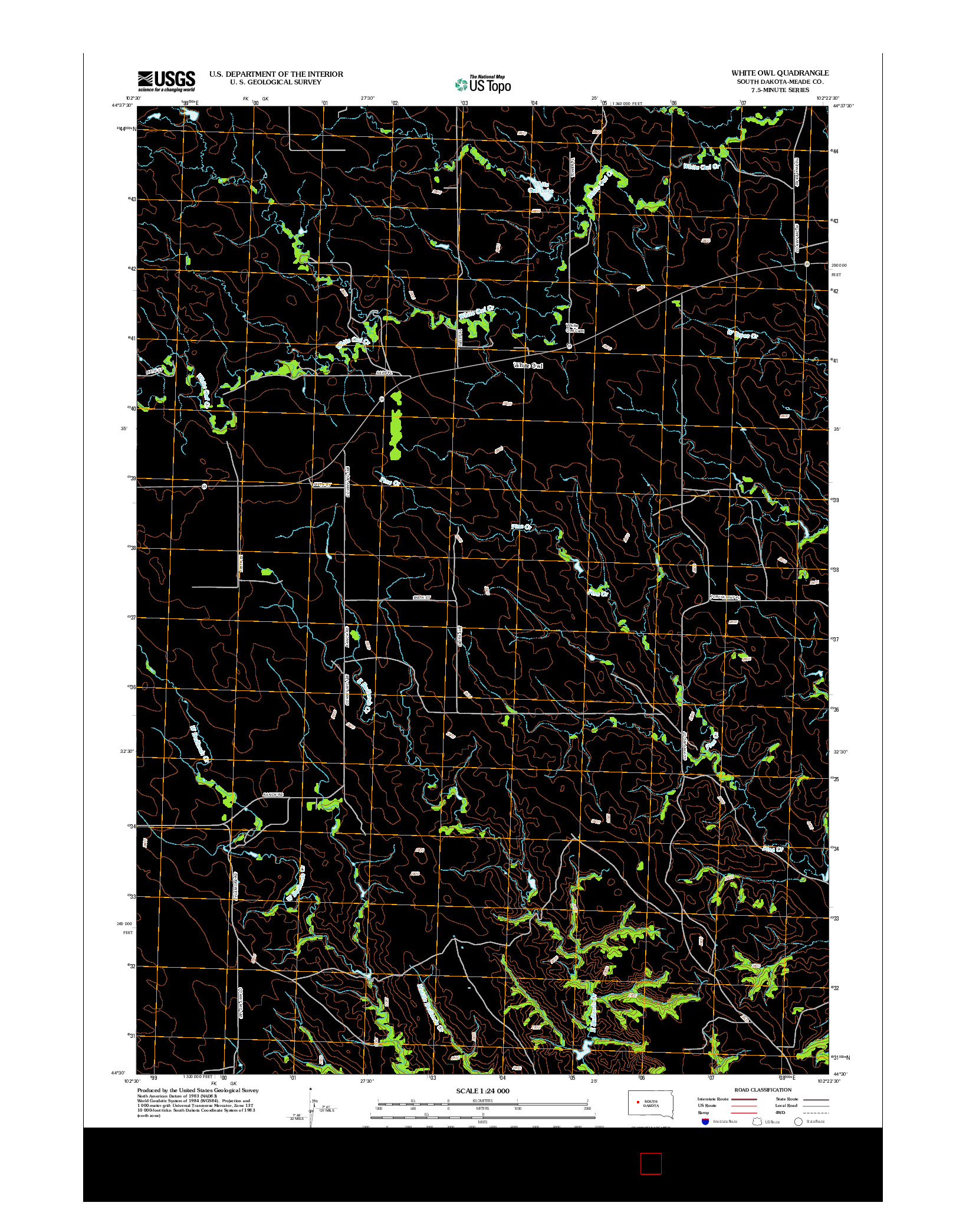 USGS US TOPO 7.5-MINUTE MAP FOR WHITE OWL, SD 2012