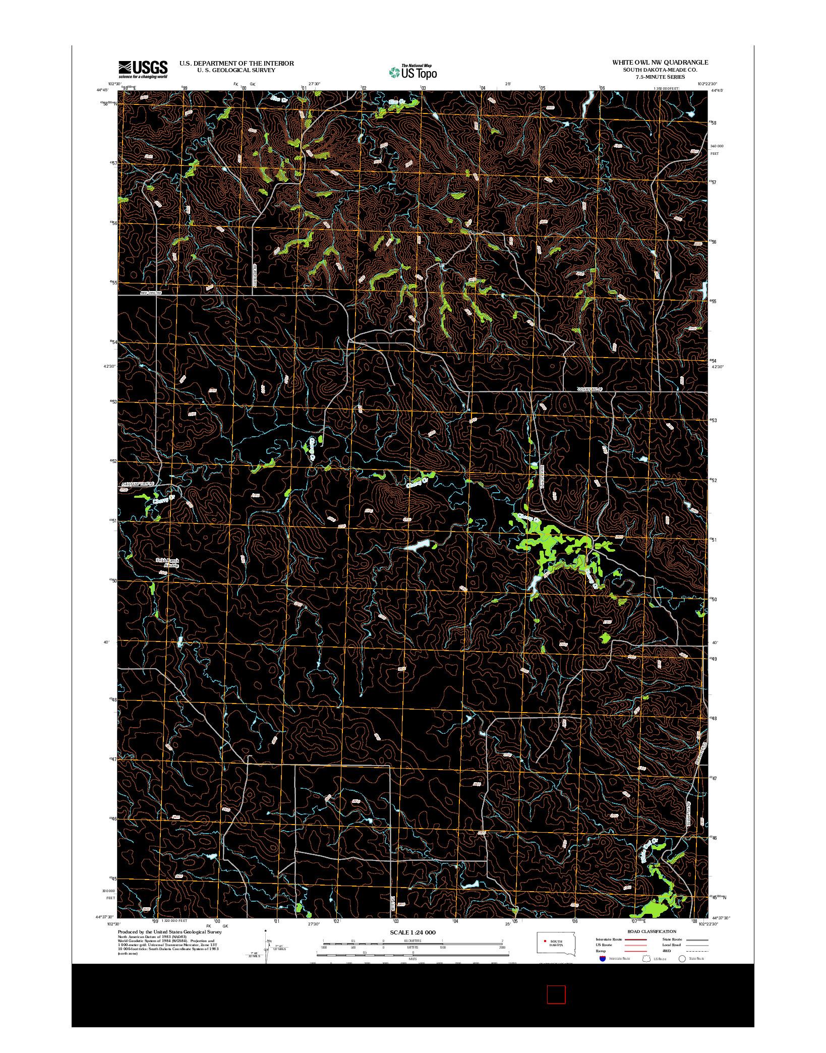 USGS US TOPO 7.5-MINUTE MAP FOR WHITE OWL NW, SD 2012