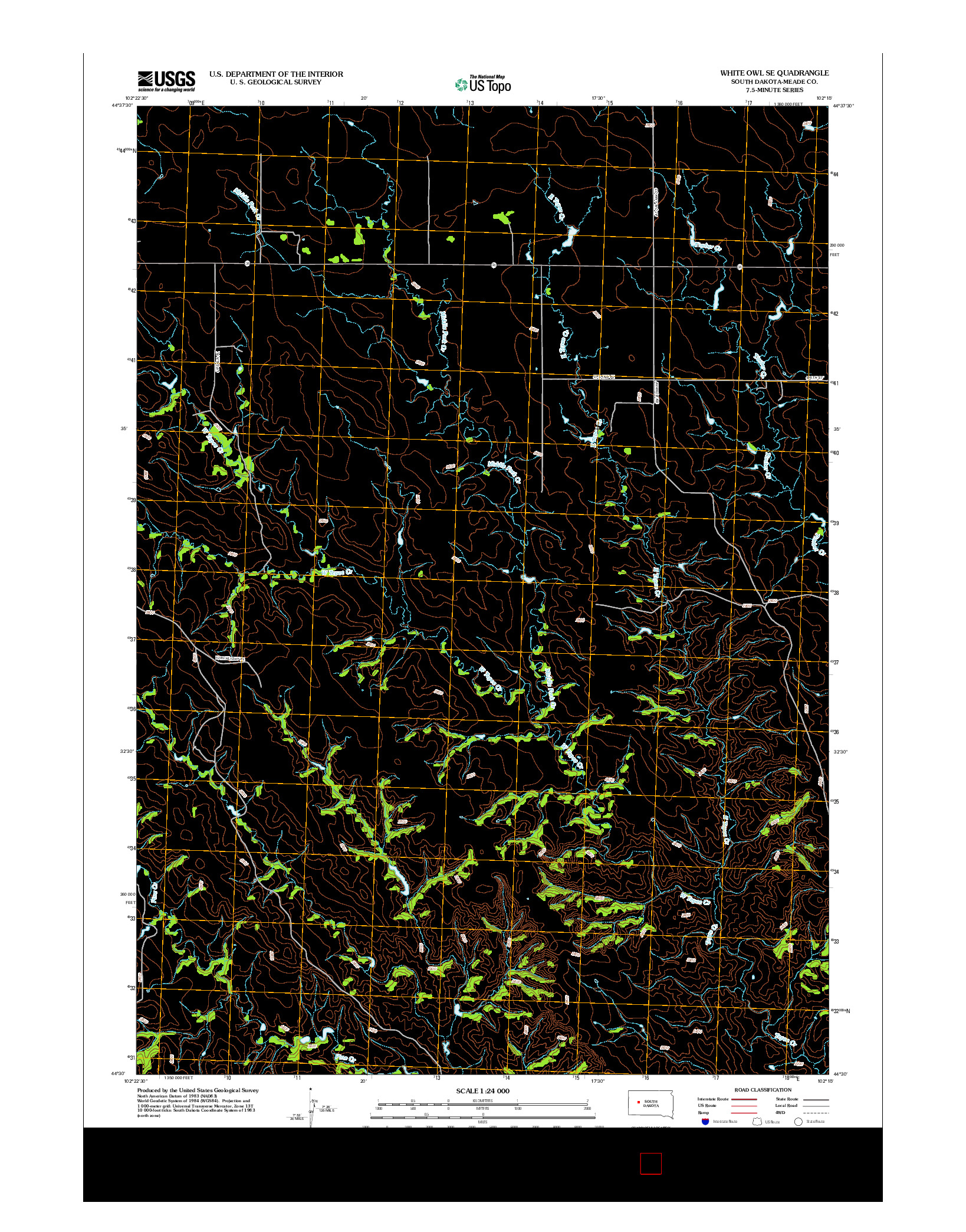 USGS US TOPO 7.5-MINUTE MAP FOR WHITE OWL SE, SD 2012